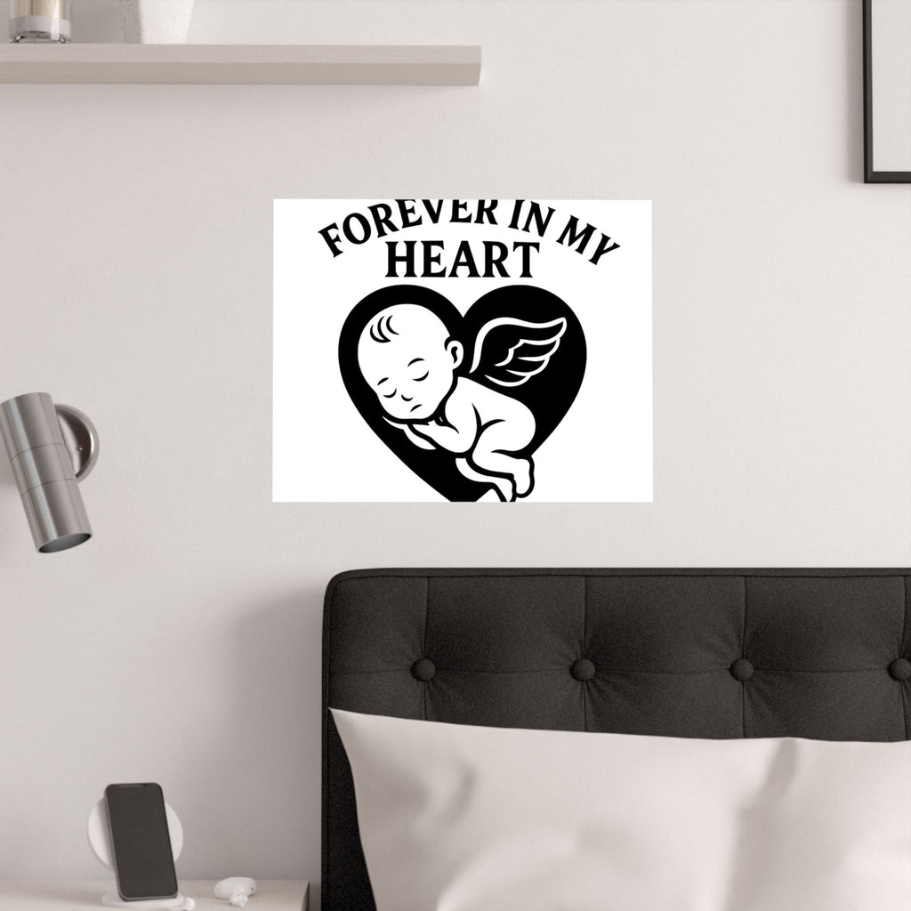 Pregnancy Loss Memorial Poster, Miscarriage Remembrance Gift, Infant Loss Sympathy, Forever in My Heart Print, Angel Baby Keepsake