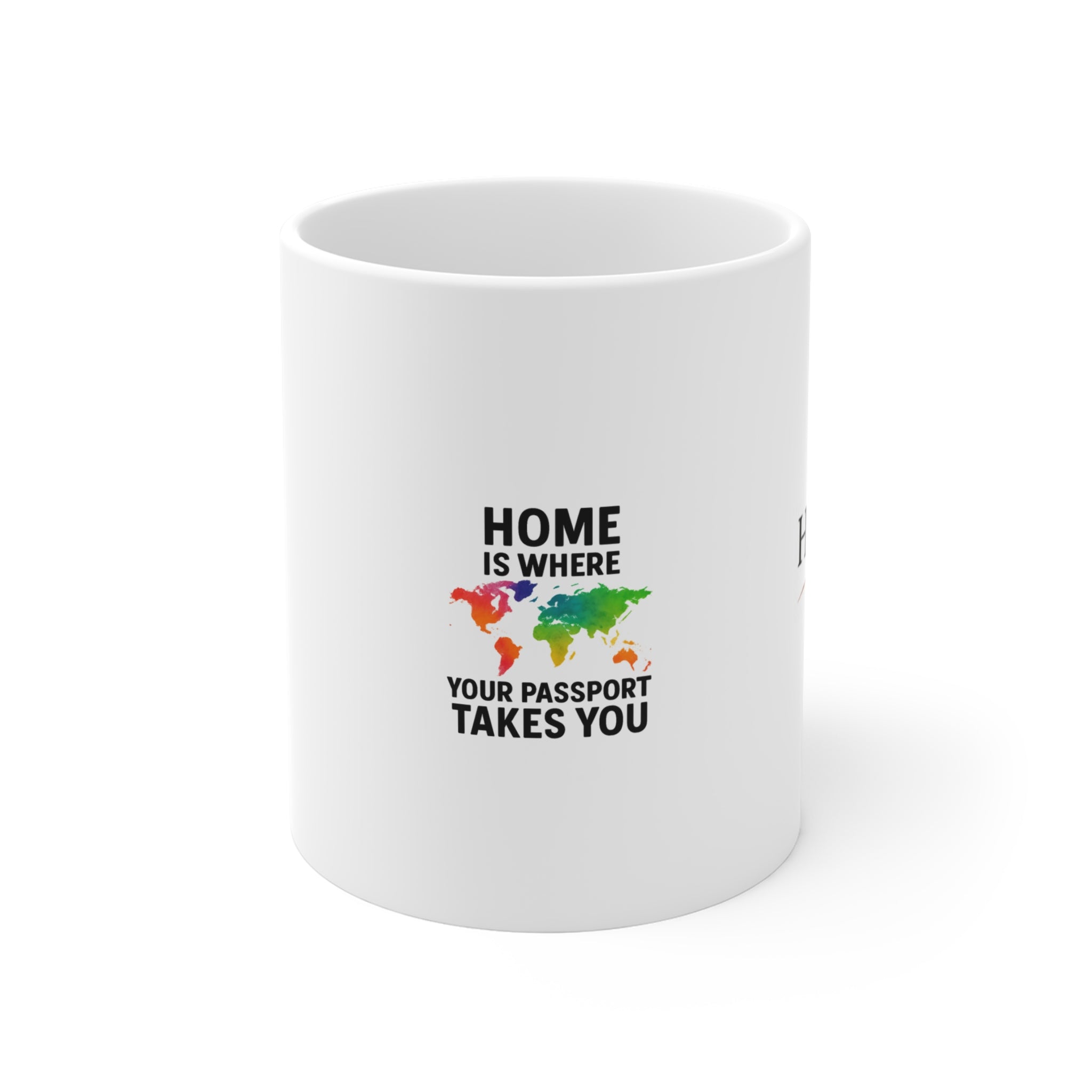 Travel Mug Gift Wanderlust Home Is Where Your Passport Takes You Coffee Cup World Map Watercolor Expat Digital Nomad Gift