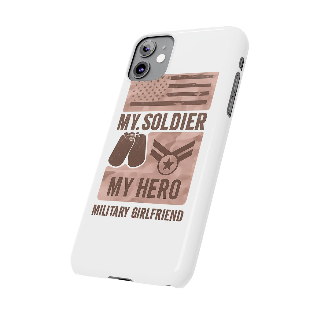 Military Girlfriend Phone Case Rose Gold Camouflage My Soldier My Hero Gift for Army Navy Air Force Girlfriend