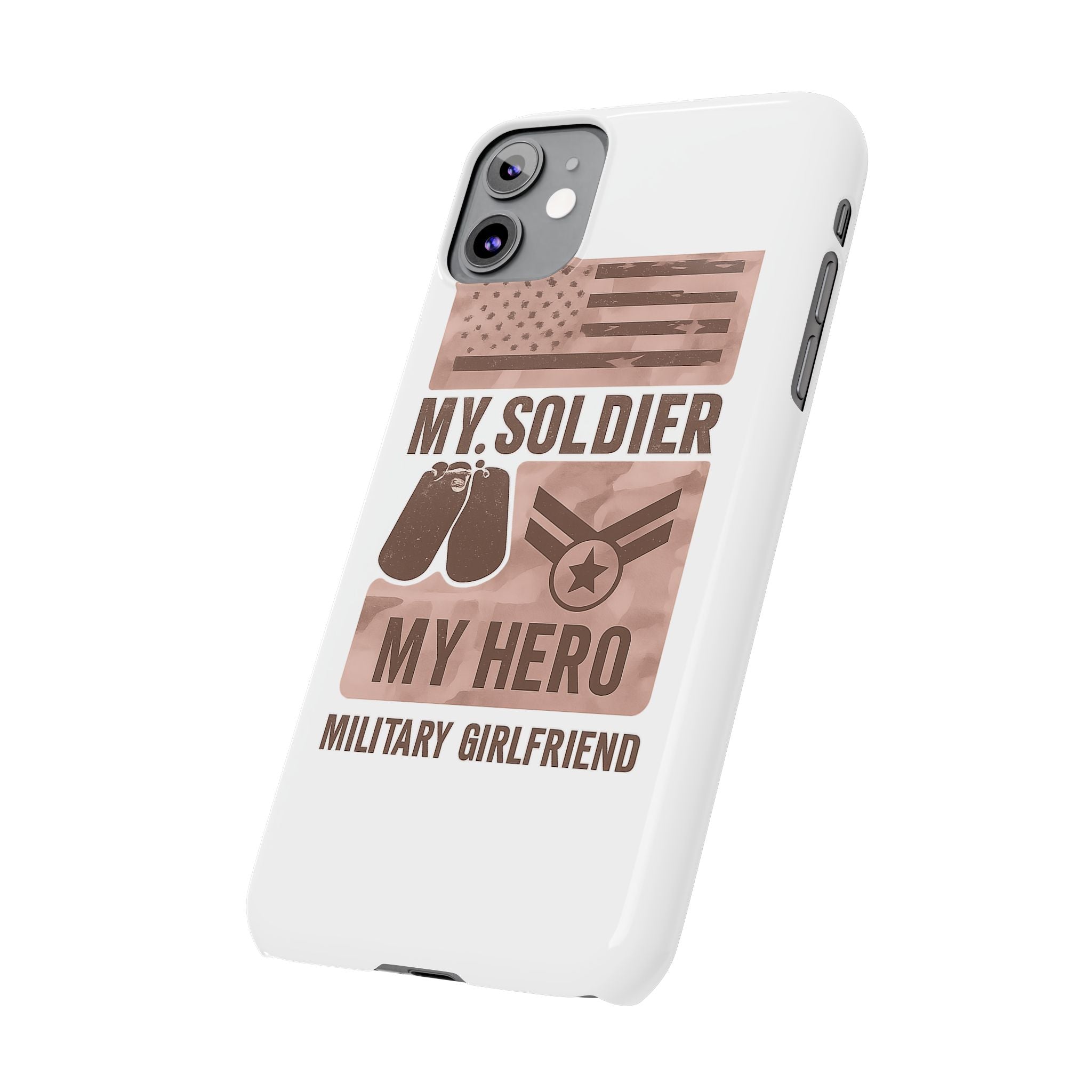 Military Girlfriend Phone Case Rose Gold Camouflage My Soldier My Hero Gift for Army Navy Air Force Girlfriend