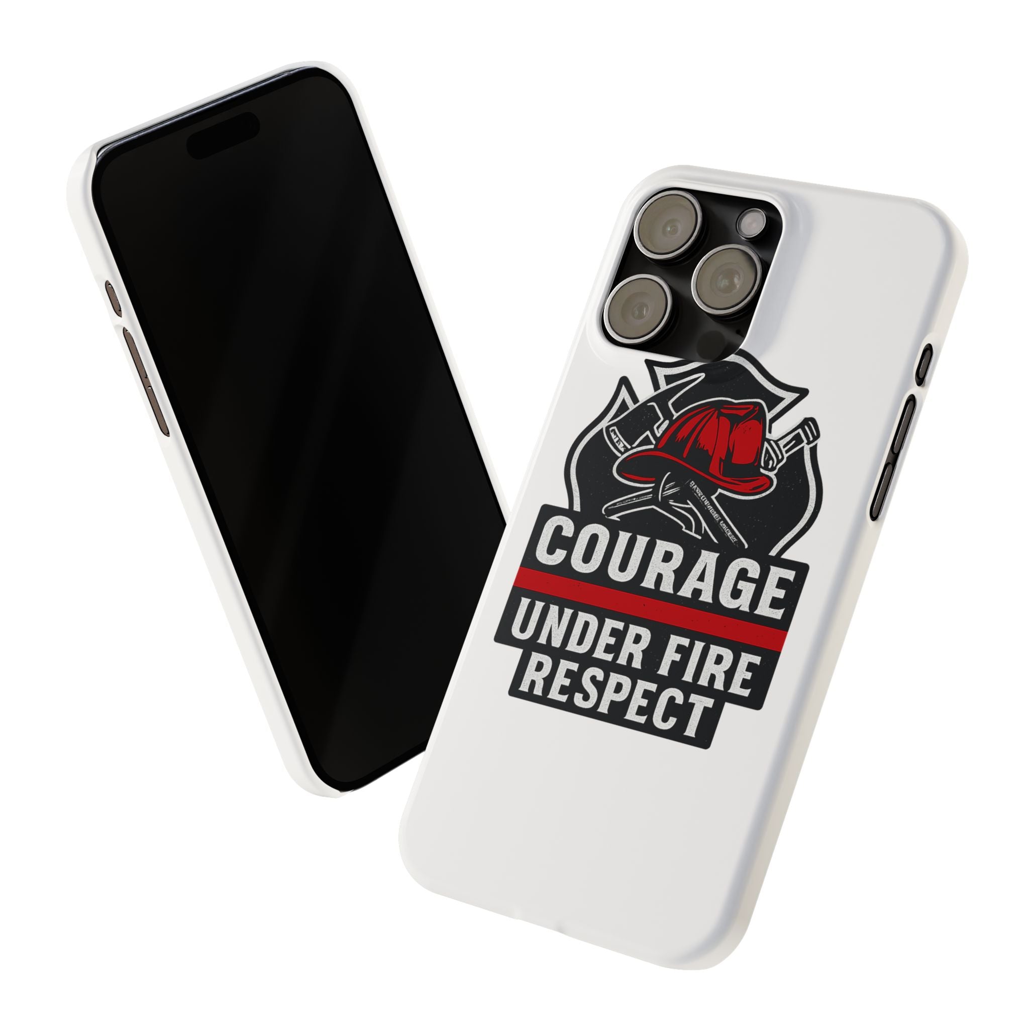 Firefighter Phone Case Courage Under Fire Respect First Responder Gift Thin Red Line Maltese Cross Fire Helmet Hero Support