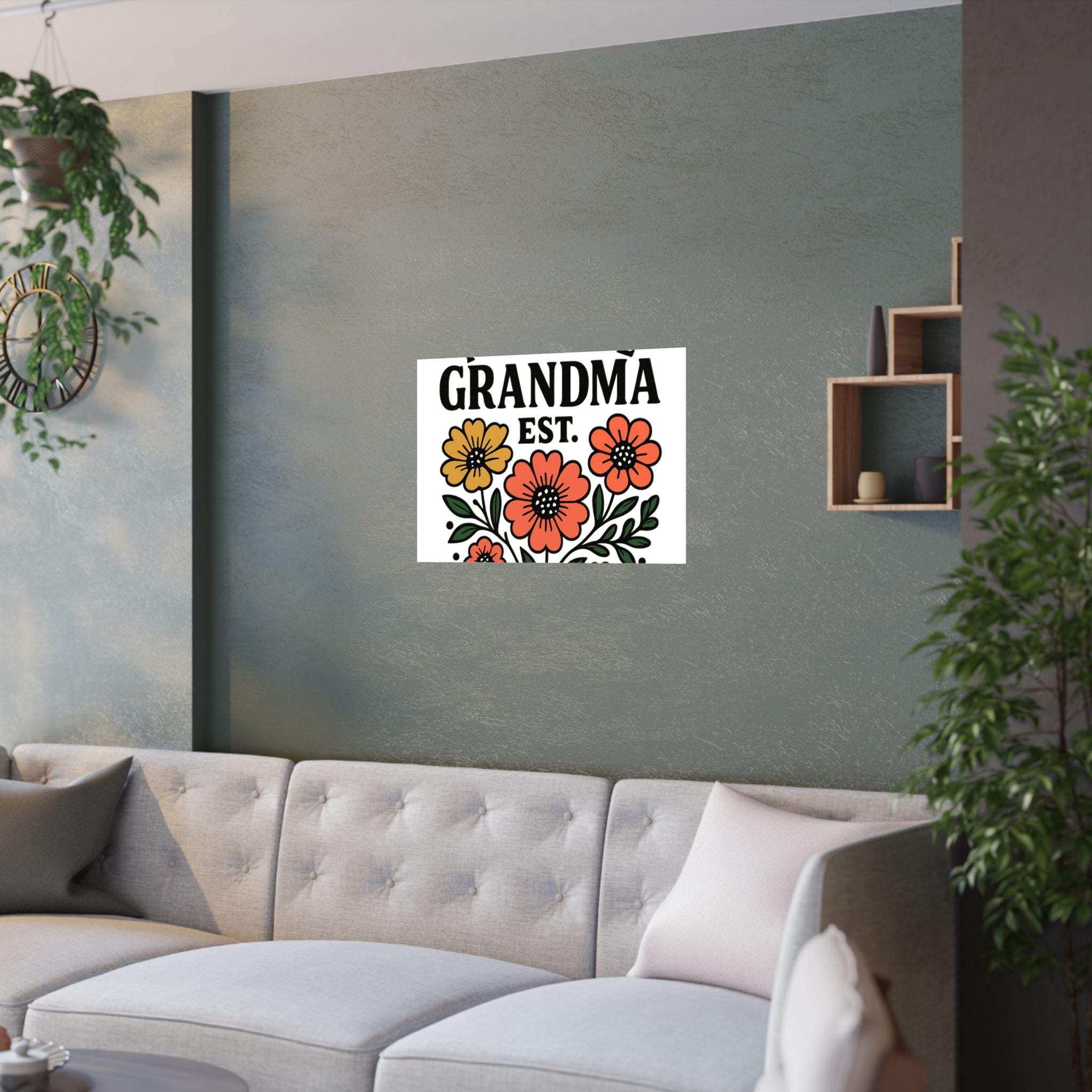 First Time Grandma Est 2025 Print, New Grandmother Gift, Pregnancy Announcement, Grandma to Be Wall Art, Floral Botanical Decor