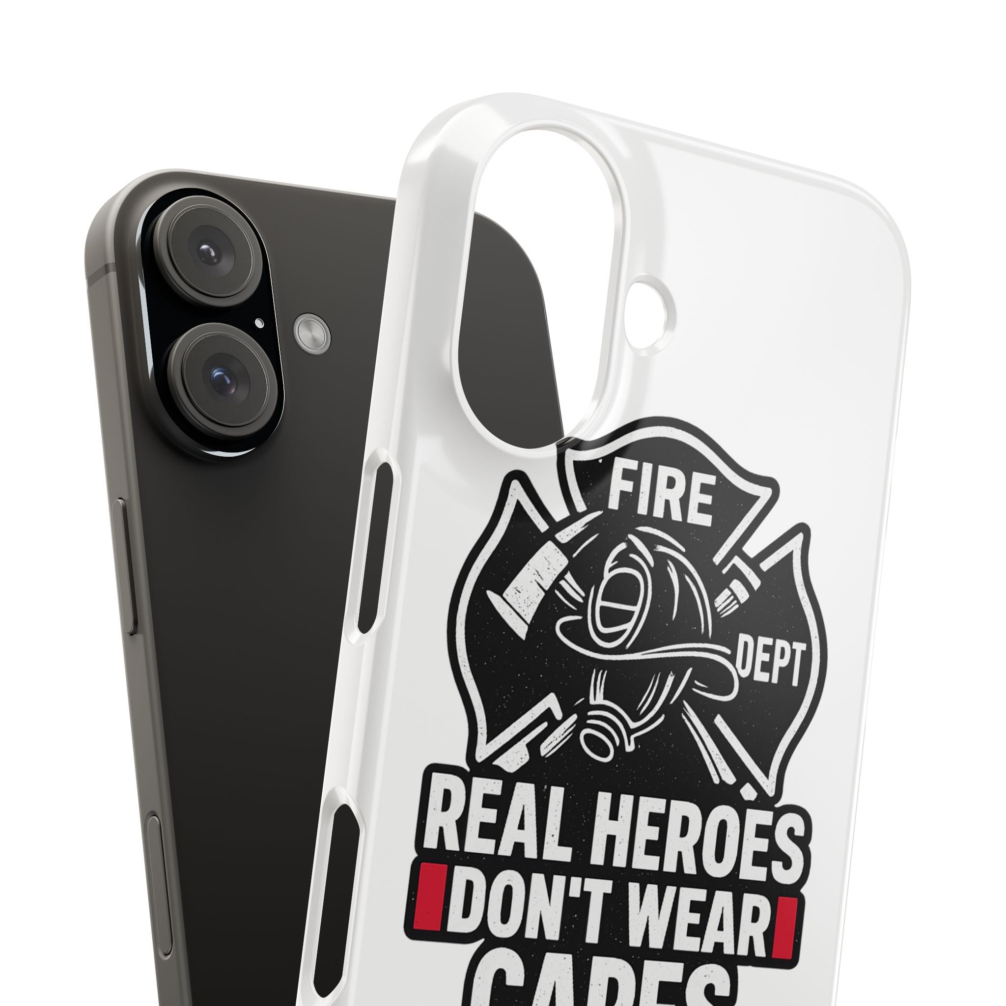 Firefighter Phone Case Real Heroes Don't Wear Capes Thin Red Line Gift for Firefighter Wife Husband Family Fire Dept Appreciation