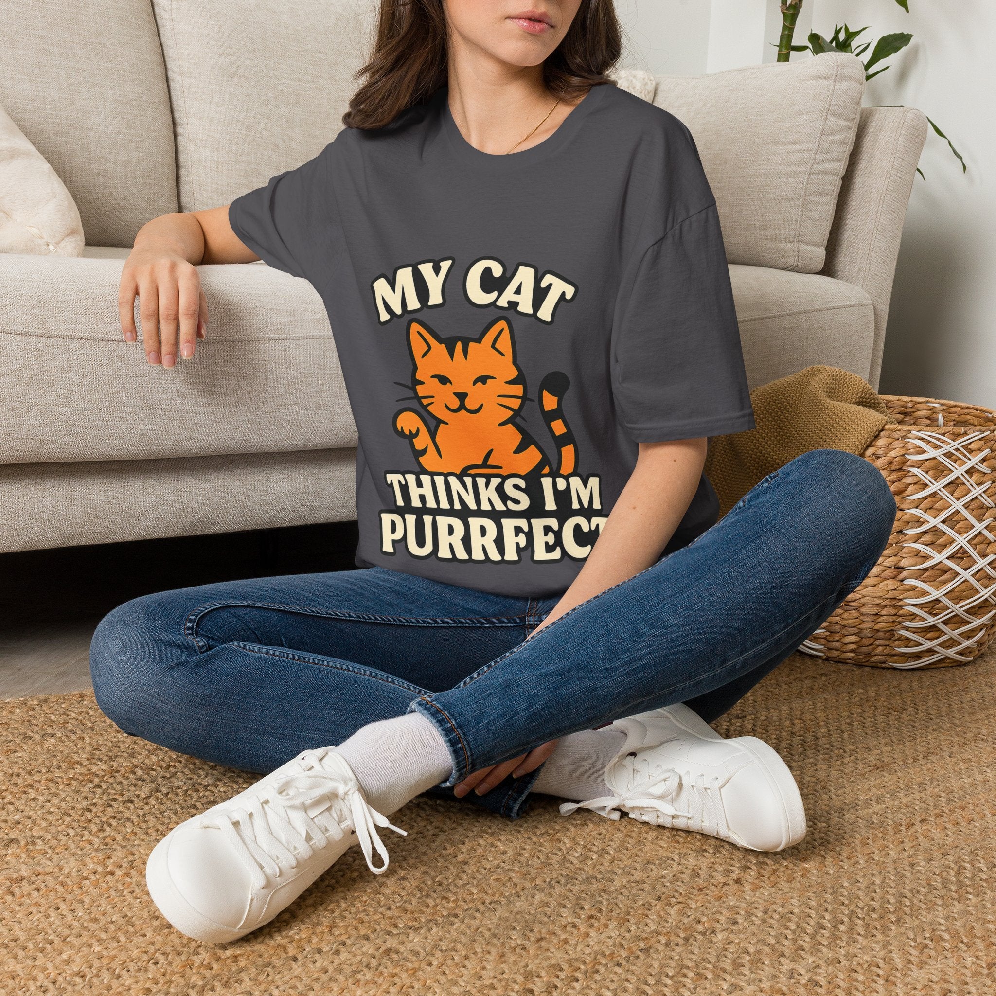 Cat Lover Shirt, My Cat Thinks I'm Purrfect T-Shirt, Funny Cat Owner Gift, Cat Mom Tee, Cat Dad Shirt, Crazy Cat Lady