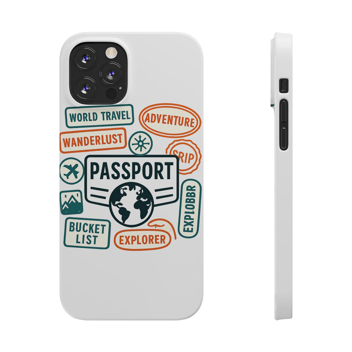 Passport Stamp Phone Case World Travel Gift Wanderlust Adventure Traveler Bucket List Globetrotter Trip Souvenir Explorer Map