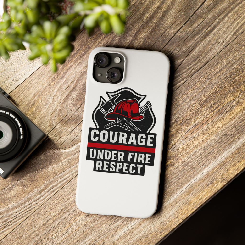Firefighter Phone Case Courage Under Fire Respect First Responder Gift Thin Red Line Maltese Cross Fire Helmet Hero Support