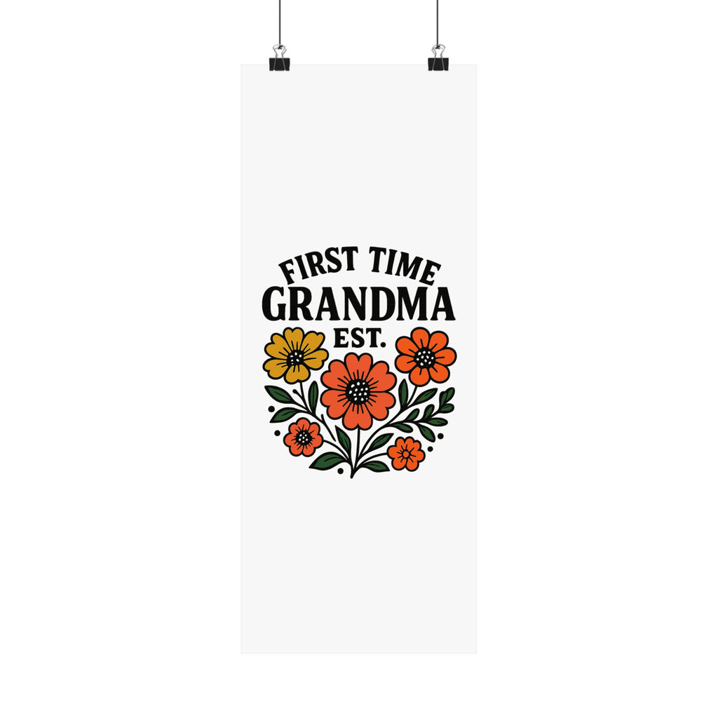 First Time Grandma Est 2025 Print, New Grandmother Gift, Pregnancy Announcement, Grandma to Be Wall Art, Floral Botanical Decor