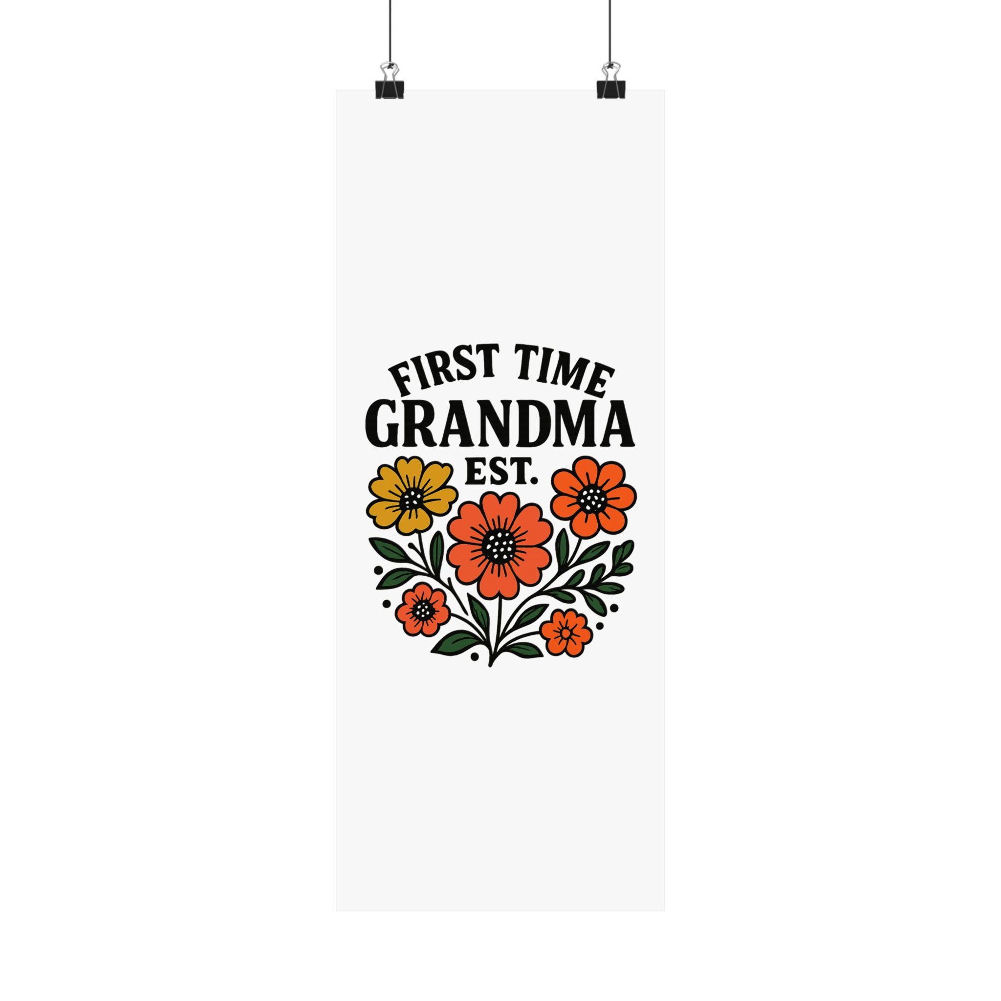 First Time Grandma Est 2025 Print, New Grandmother Gift, Pregnancy Announcement, Grandma to Be Wall Art, Floral Botanical Decor
