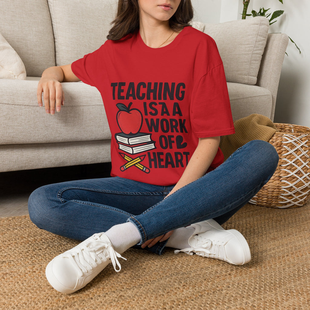 Teacher Appreciation Shirt, Teaching is a Work of Heart Tshirt, Teacher Gift, Educator Shirt, Teacher Week Gift, Apple Pencil Tee