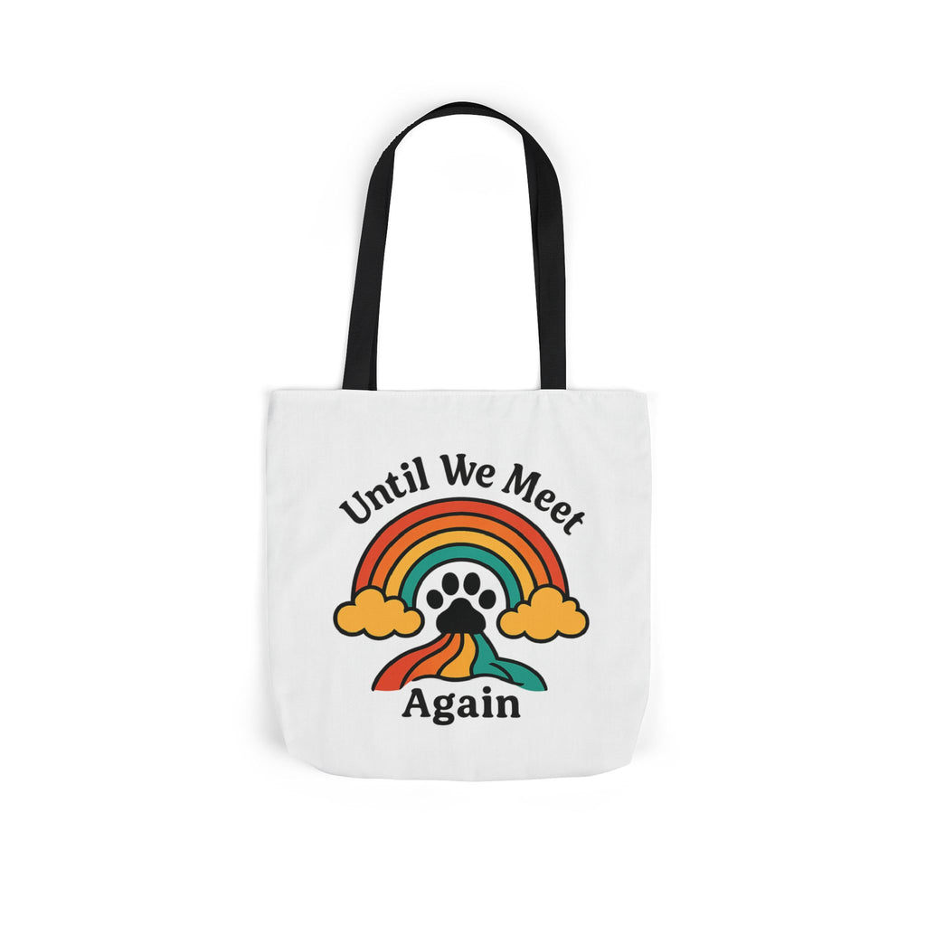 Rainbow Bridge Pet Memorial Tote Bag, Pet Loss Gift, Dog Cat Paw Print Remembrance Bag, Until We Meet Again Sympathy Gift