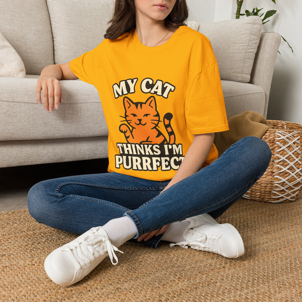 Cat Lover Shirt, My Cat Thinks I'm Purrfect T-Shirt, Funny Cat Owner Gift, Cat Mom Tee, Cat Dad Shirt, Crazy Cat Lady
