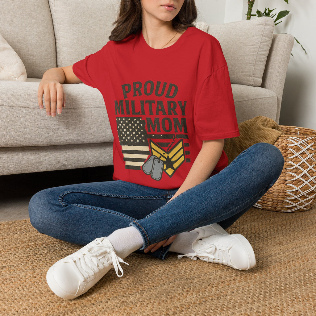Proud Military Mom Shirt, My Heart Serves Too Tee, Army Mom Gift, Navy Mom, Marine Mom, Air Force Mom T-Shirt, Military Mother