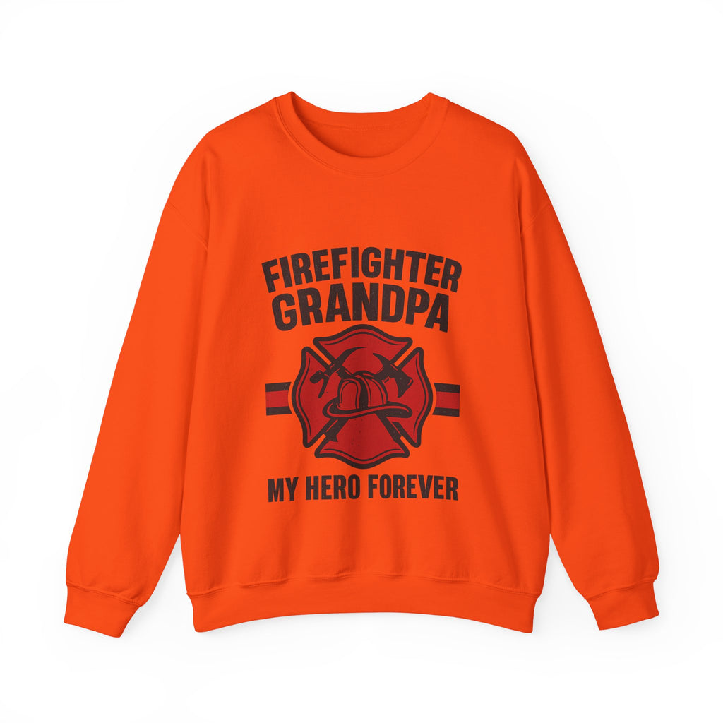 Firefighter Grandpa Sweatshirt My Hero Forever Gift Vintage Fire Station Badge Grandparents Day Fireman Grandfather Shirt