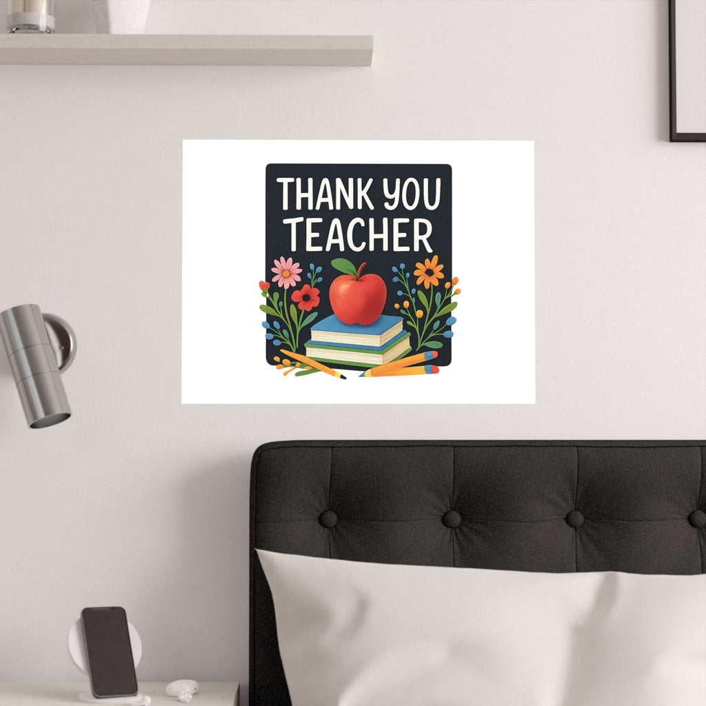 Thank You Teacher Gift Watercolor Wildflower Poster, Classroom Decor, End of School Year Gift, Teacher Appreciation Print