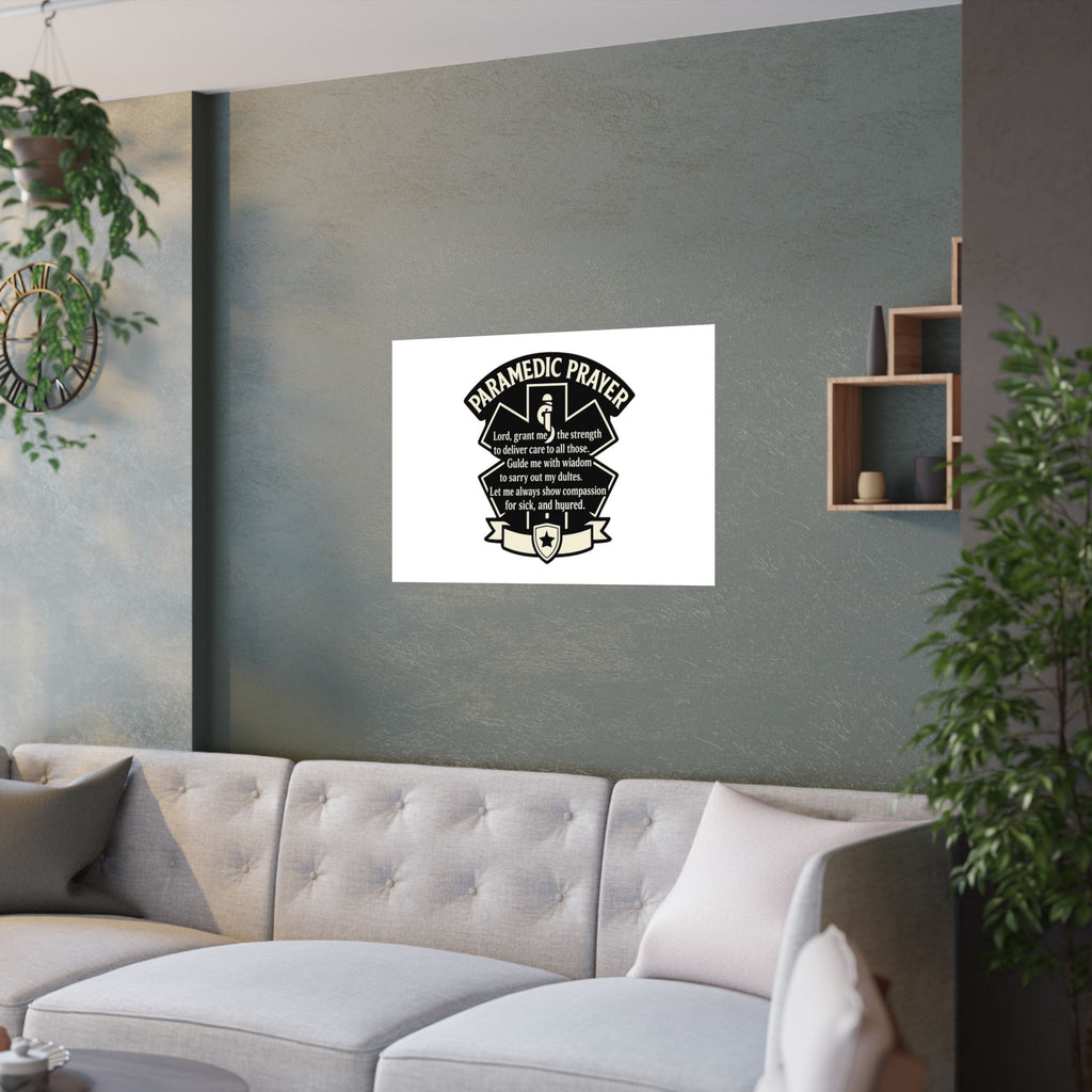 Paramedic Prayer Poster, EMS Gift, Star of Life Wall Art, Paramedic Graduation Gift, EMT Decor, First Responder Print, Thin White Line