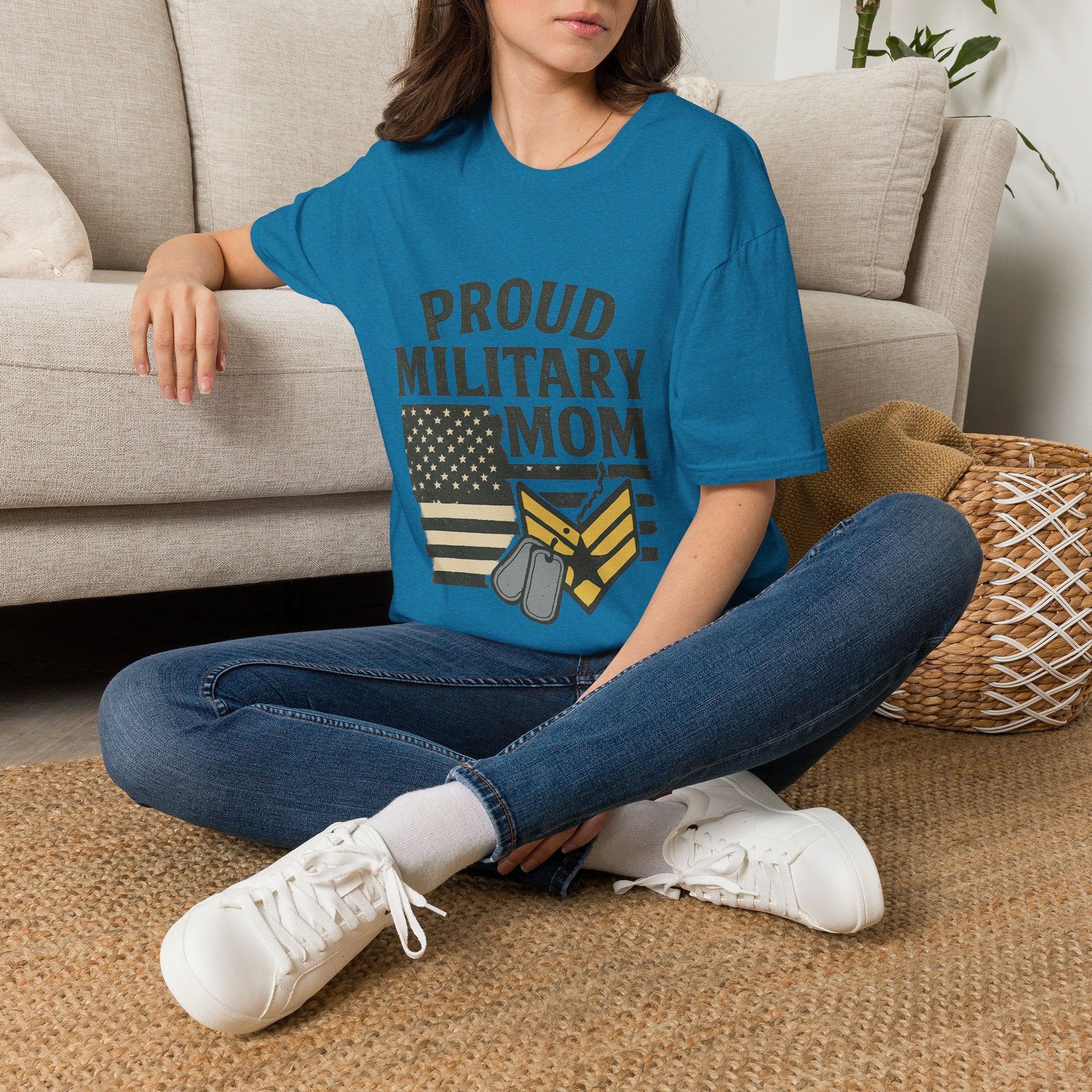 Proud Military Mom Shirt, My Heart Serves Too Tee, Army Mom Gift, Navy Mom, Marine Mom, Air Force Mom T-Shirt, Military Mother