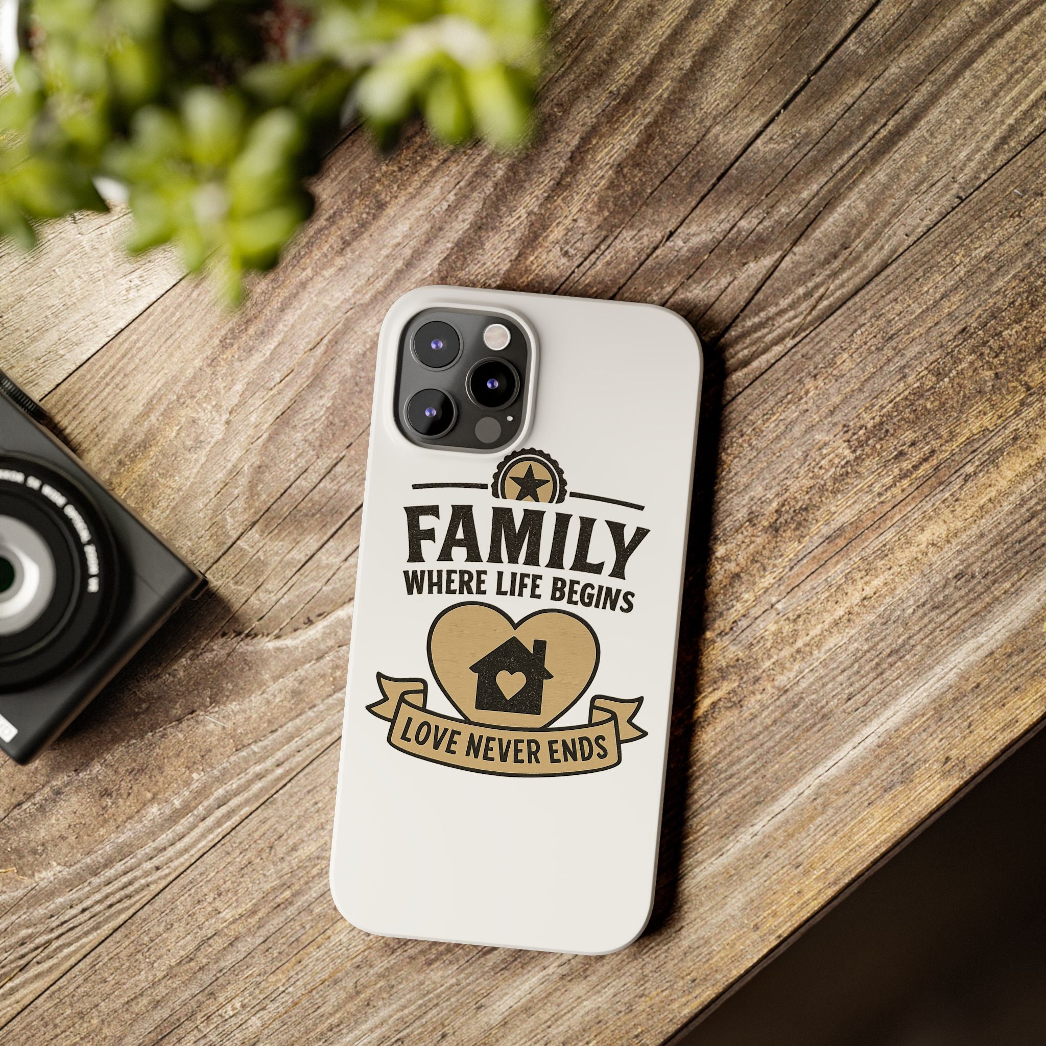Family Where Life Begins Love Never Ends Phone Case, Rustic Farmhouse Gift for Mom Grandma, Mother's Day Gift, Heart Home Decor