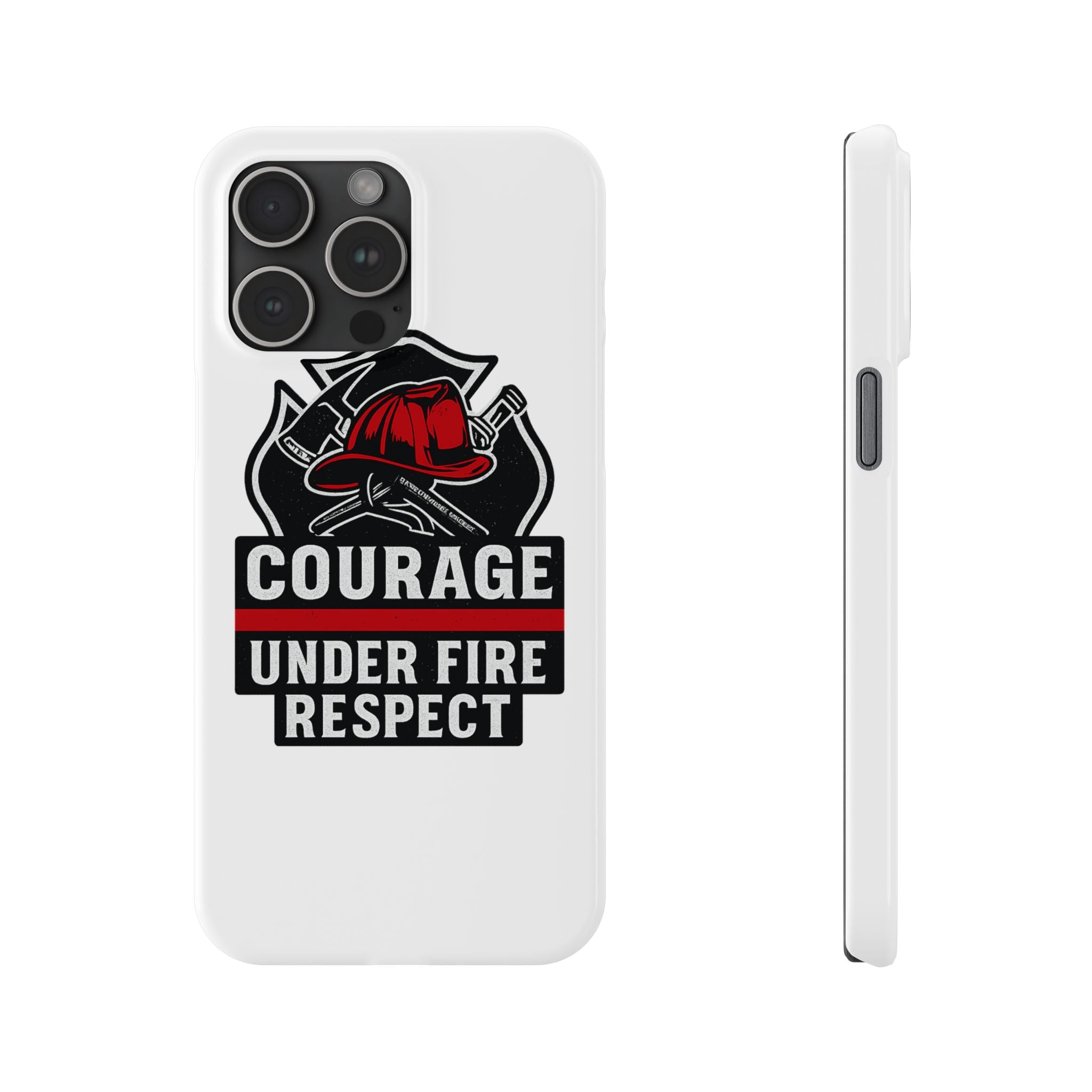 Firefighter Phone Case Courage Under Fire Respect First Responder Gift Thin Red Line Maltese Cross Fire Helmet Hero Support