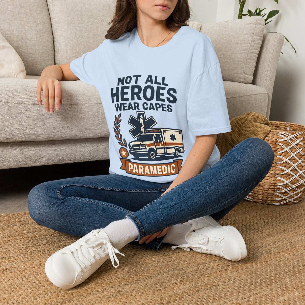Not All Heroes Wear Capes Paramedic Shirt, EMS Appreciation Gift, Star of Life EMT Tshirt, Ambulance Driver Hero Shirt