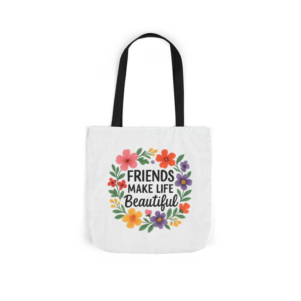 Friends Make Life Beautiful Tote Bag Gift for Best Friend Appreciation Watercolor Floral Thank You Friendship Quote Canvas Bag