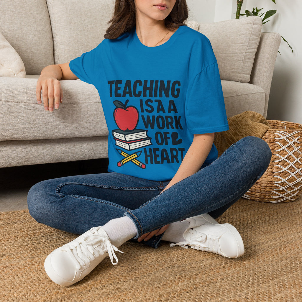Teacher Appreciation Shirt, Teaching is a Work of Heart Tshirt, Teacher Gift, Educator Shirt, Teacher Week Gift, Apple Pencil Tee