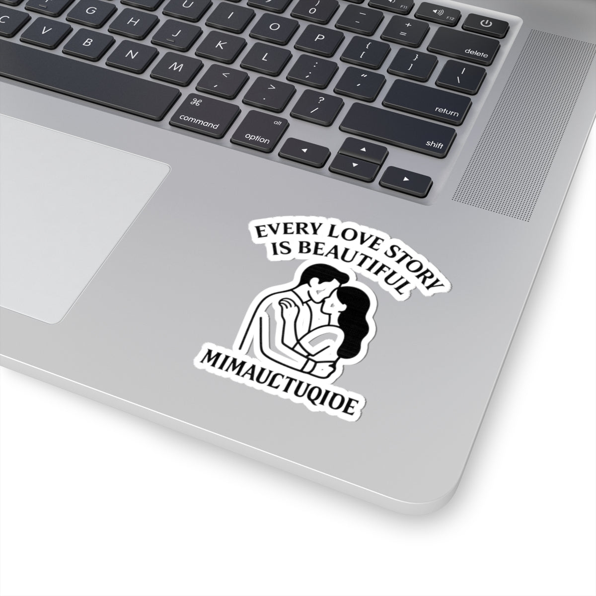 Anniversary Sticker Every Love Story Is Beautiful Minimalist Line Art Couple Embracing Romantic Gift Vinyl Decal