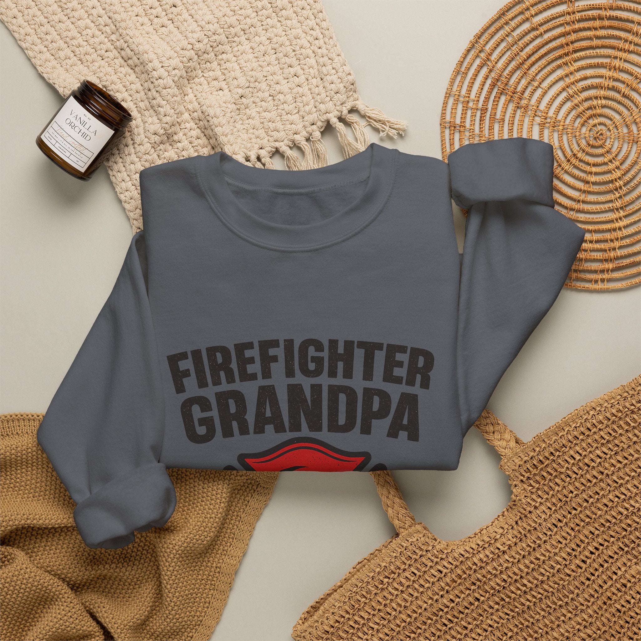 Firefighter Grandpa Sweatshirt My Hero Forever Gift Vintage Fire Station Badge Grandparents Day Fireman Grandfather Shirt