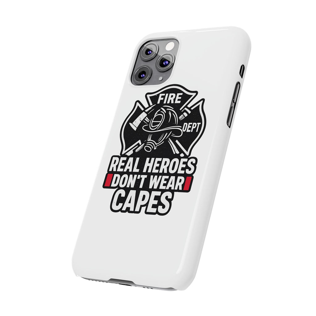 Firefighter Phone Case Real Heroes Don't Wear Capes Thin Red Line Gift for Firefighter Wife Husband Family Fire Dept Appreciation