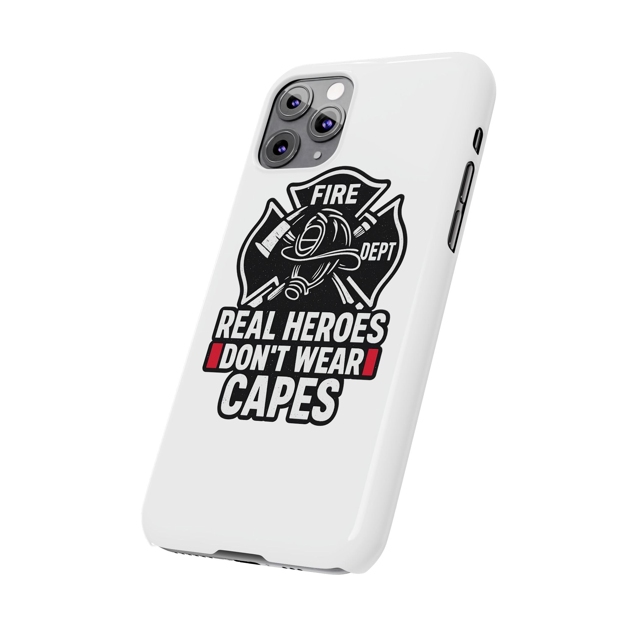 Firefighter Phone Case Real Heroes Don't Wear Capes Thin Red Line Gift for Firefighter Wife Husband Family Fire Dept Appreciation