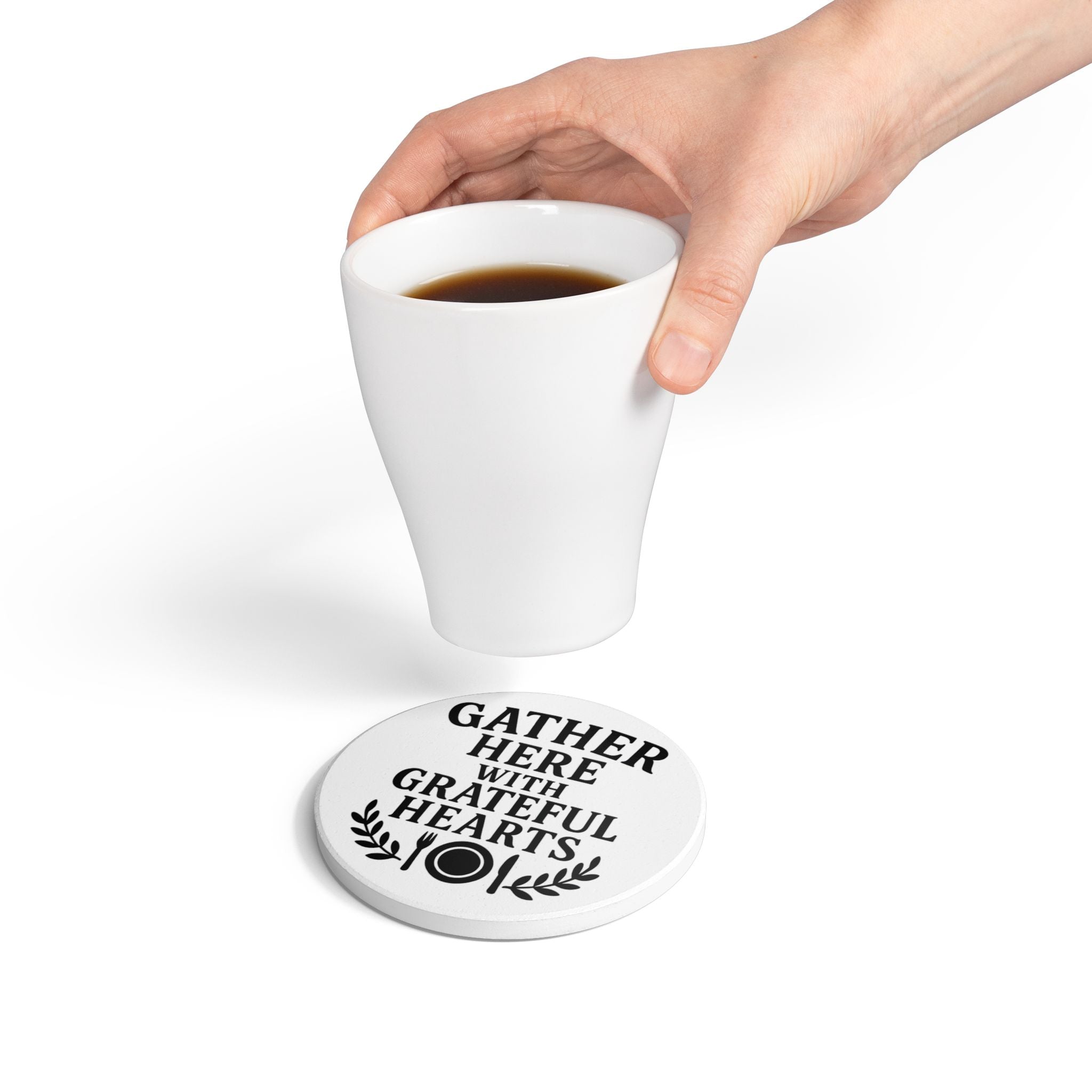 Gather Here With Grateful Hearts Coasters | Farmhouse Dining Room Decor | Thanksgiving Home Decor | Housewarming Gift