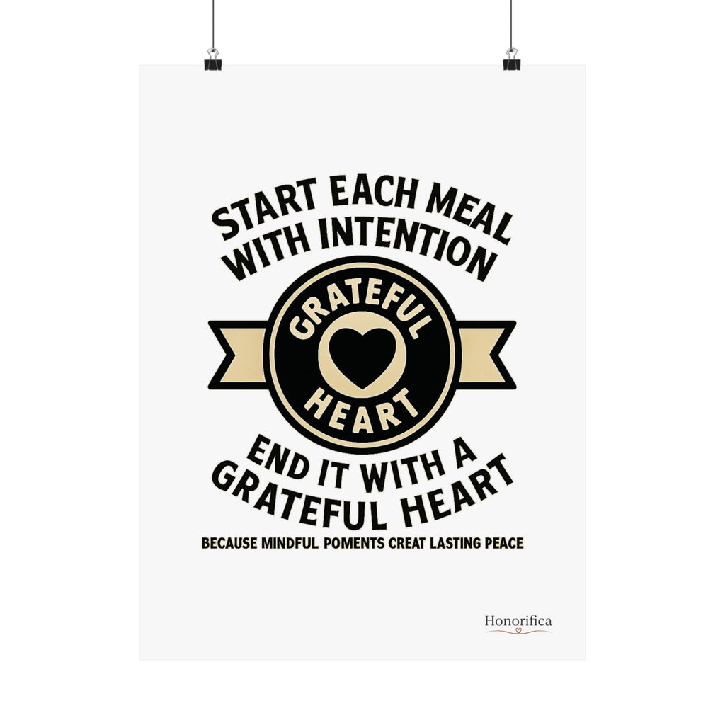 Grateful Heart Daily Affirmations Placemat Poster, Gratitude Prompts Mindful Eating, Thanksgiving Table Decor, Wellness Gift