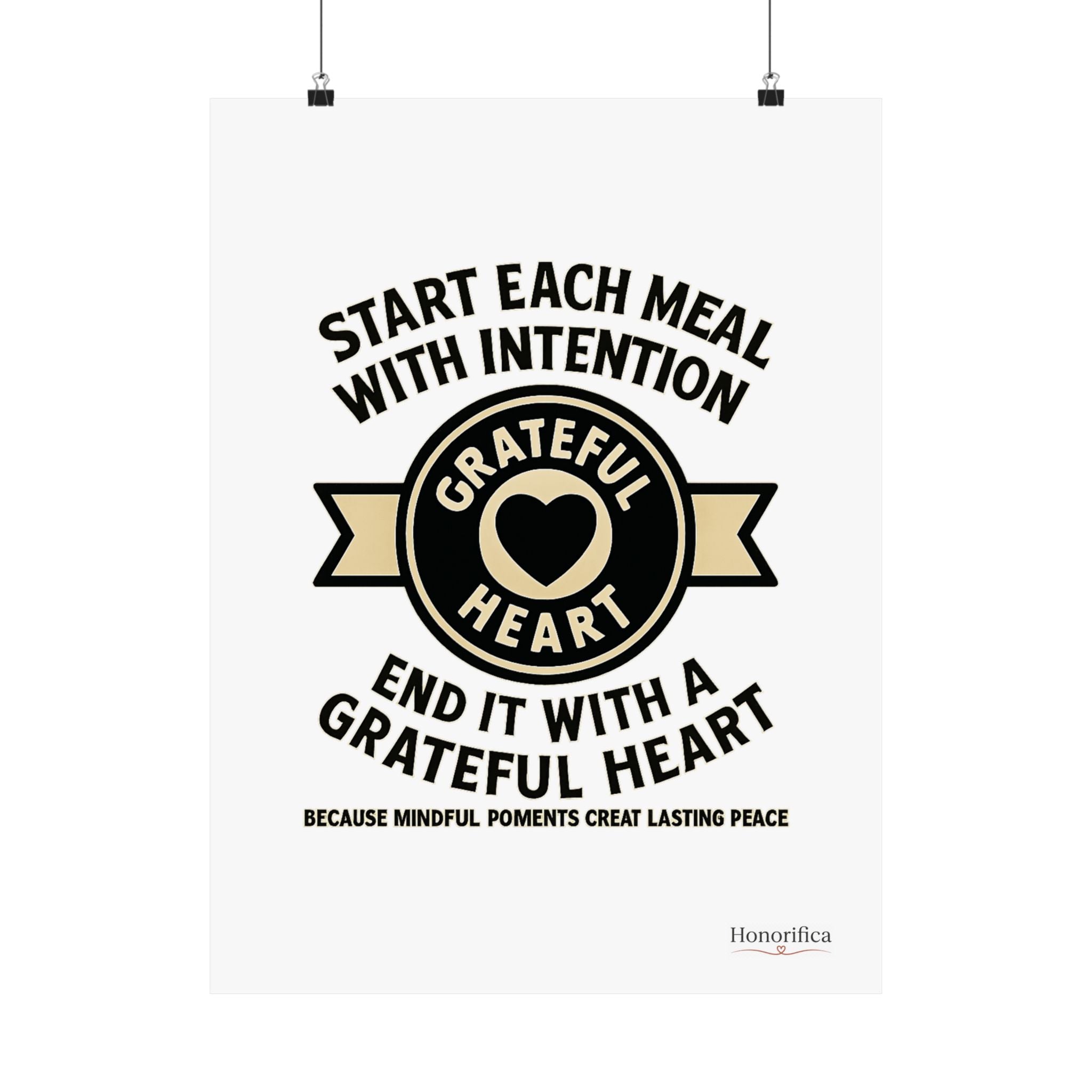 Grateful Heart Daily Affirmations Placemat Poster, Gratitude Prompts Mindful Eating, Thanksgiving Table Decor, Wellness Gift