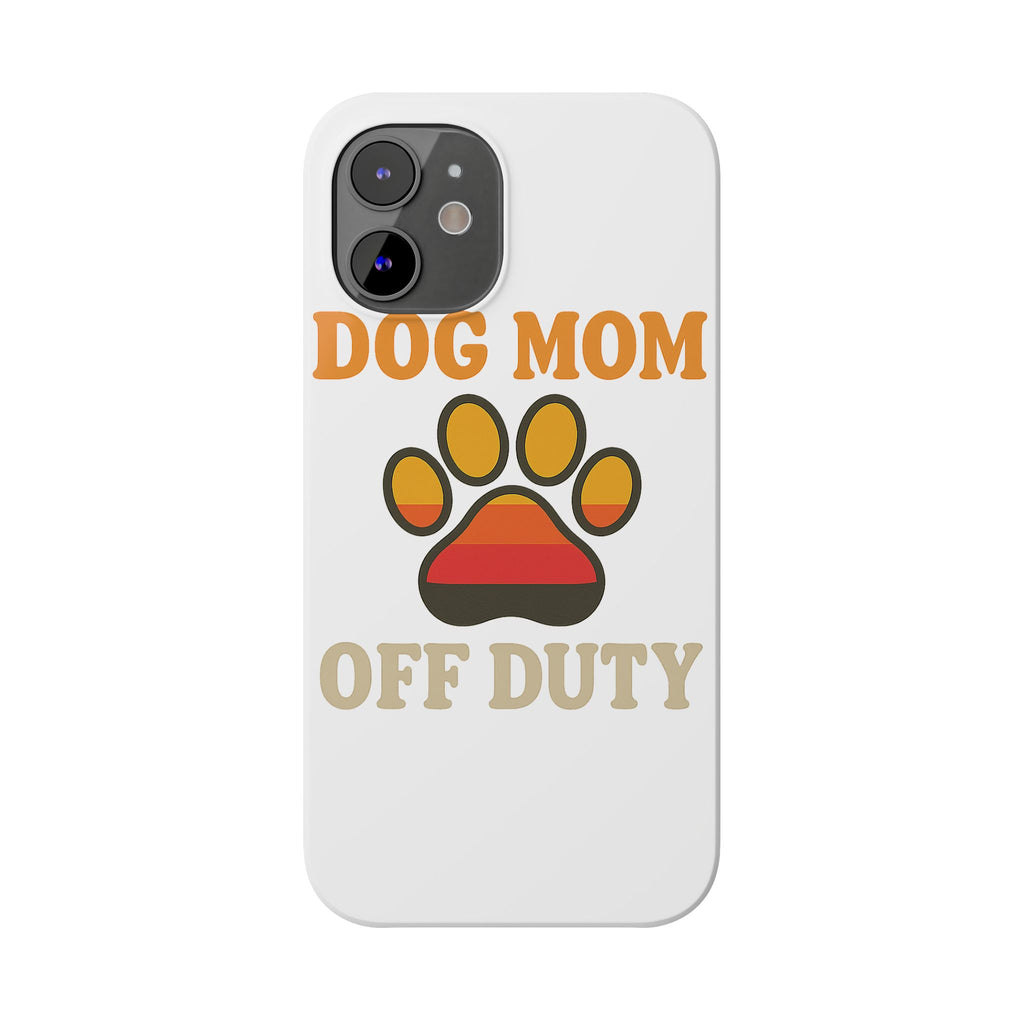 Dog Mom Off Duty Phone Case Retro 70s Vintage Dog Lover Gift Paw Print iPhone Samsung Galaxy Case Funny Pet Owner Gift
