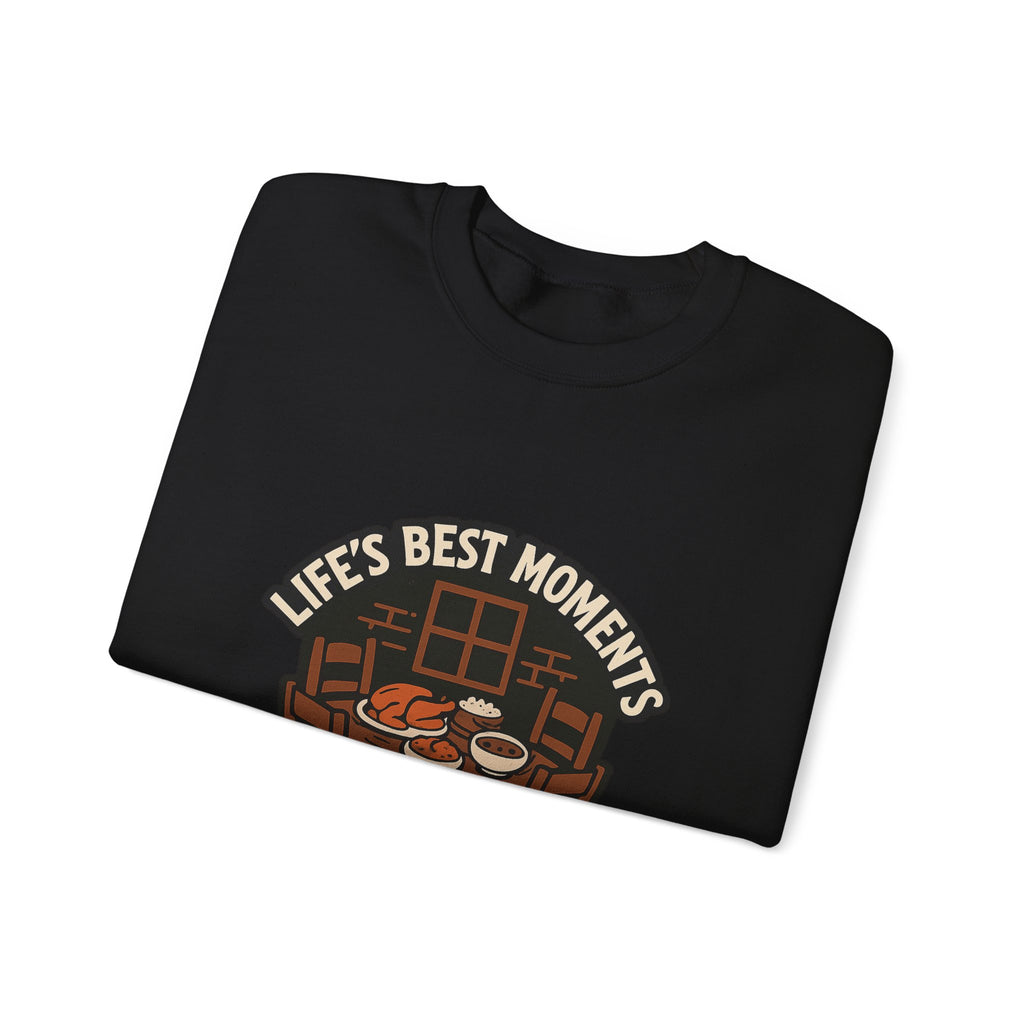 Life's Best Moments At The Table Sweatshirt, Family Dinner Crewneck, Cozy Kitchen Gift for Mom, Farmhouse Comfort Food Lover