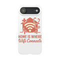 Home Is Where WiFi Connects Phone Case | Funny Tech Lover Gift | Minimalist House Phone Cover | Millennial Gen Z Humor Case