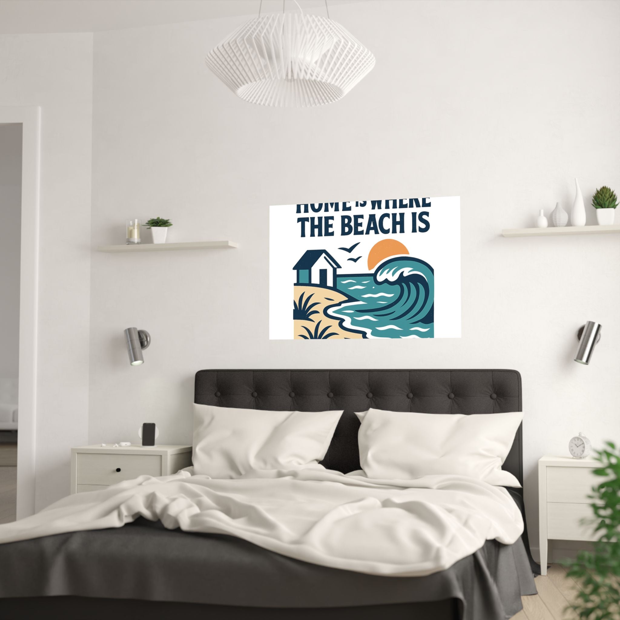 Home Is Where The Beach Is Poster, Coastal Wall Art, Beach House Decor, Ocean Lover Gift, Nautical Print, Seaside Living