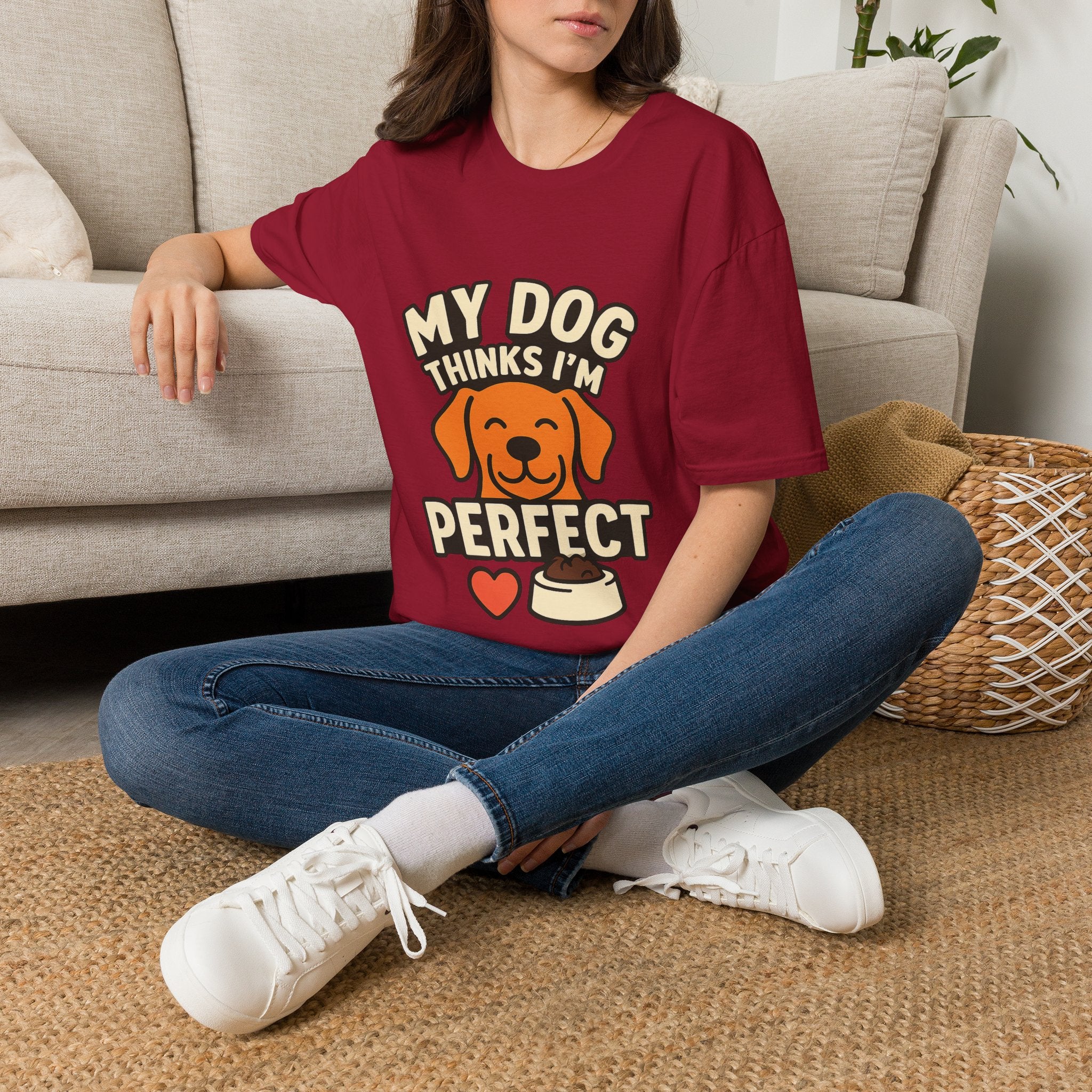 My Dog Thinks I'm Perfect Shirt, Funny Dog Mom Shirt, Dog Lover Gift, Pet Owner Tshirt, Dog Dad Gift, Animal Lover Tee