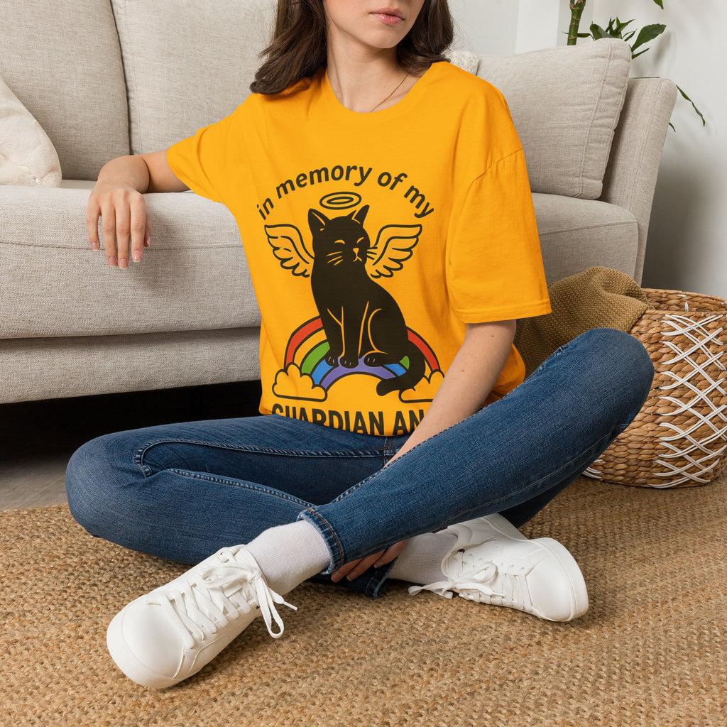 Rainbow Bridge Cat Memorial Shirt, Guardian Angel Cat Tshirt, Pet Loss Sympathy Gift, Cat Remembrance Shirt, Cat Lover Grief Gift