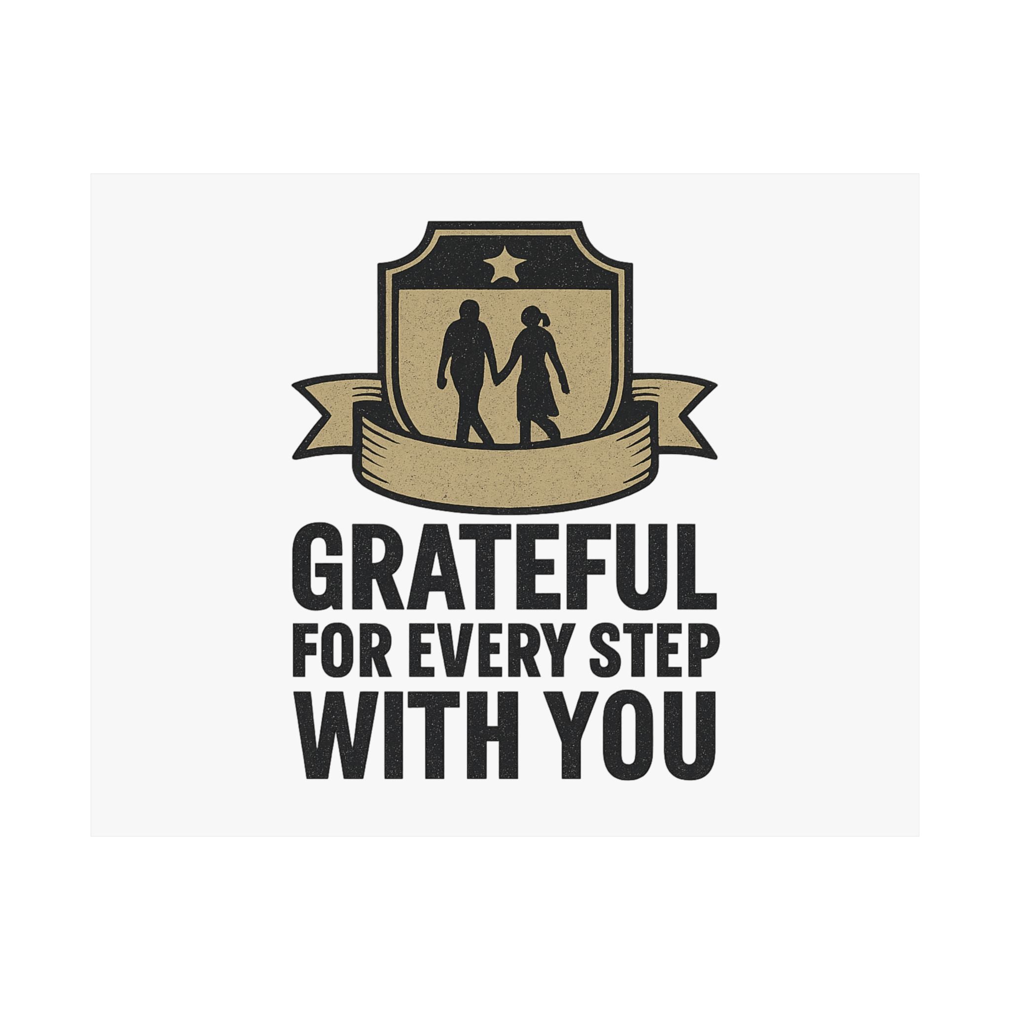 Grateful For Every Step With You Poster Anniversary Gift Relationship Milestone Couple Wall Art Vintage Gratitude Print