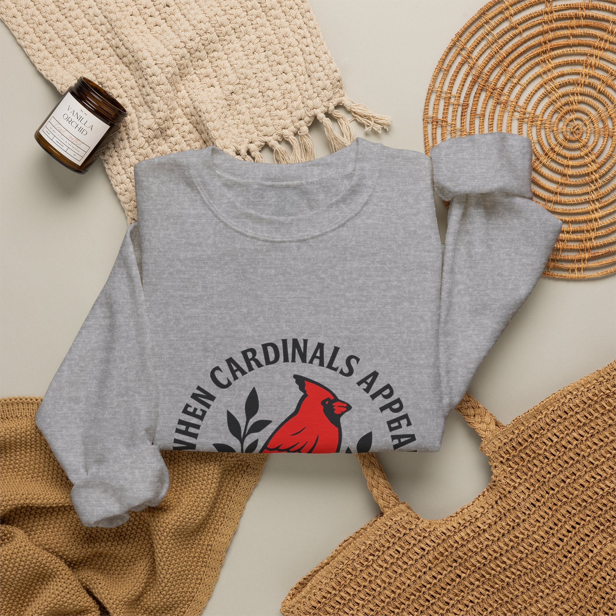 Cardinal Memorial Sweatshirt When Cardinals Appear Loved Ones Are Near Grief Gift Loss of Loved One Remembrance Sympathy Comfort