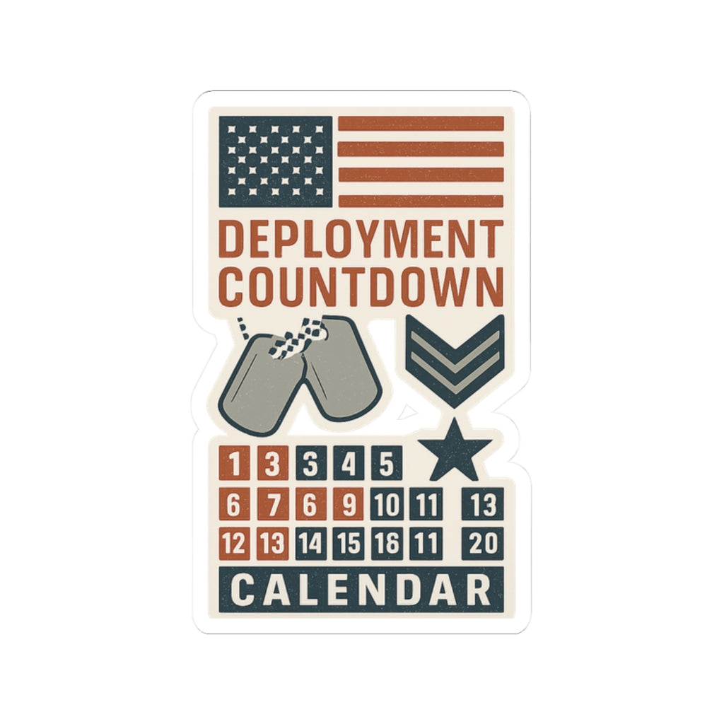 Deployment Countdown Calendar Sticker Sheet | Military Homecoming Tracker | Armed Forces Family Gift | Patriotic Planner Decor