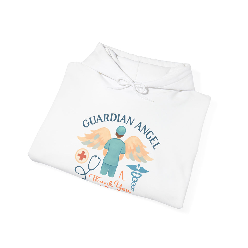 Guardian Angel in Scrubs Nurse Hoodie Gift, Nurse Appreciation Thank You, Nursing Retirement Gift, Soft Watercolor Angel Wings