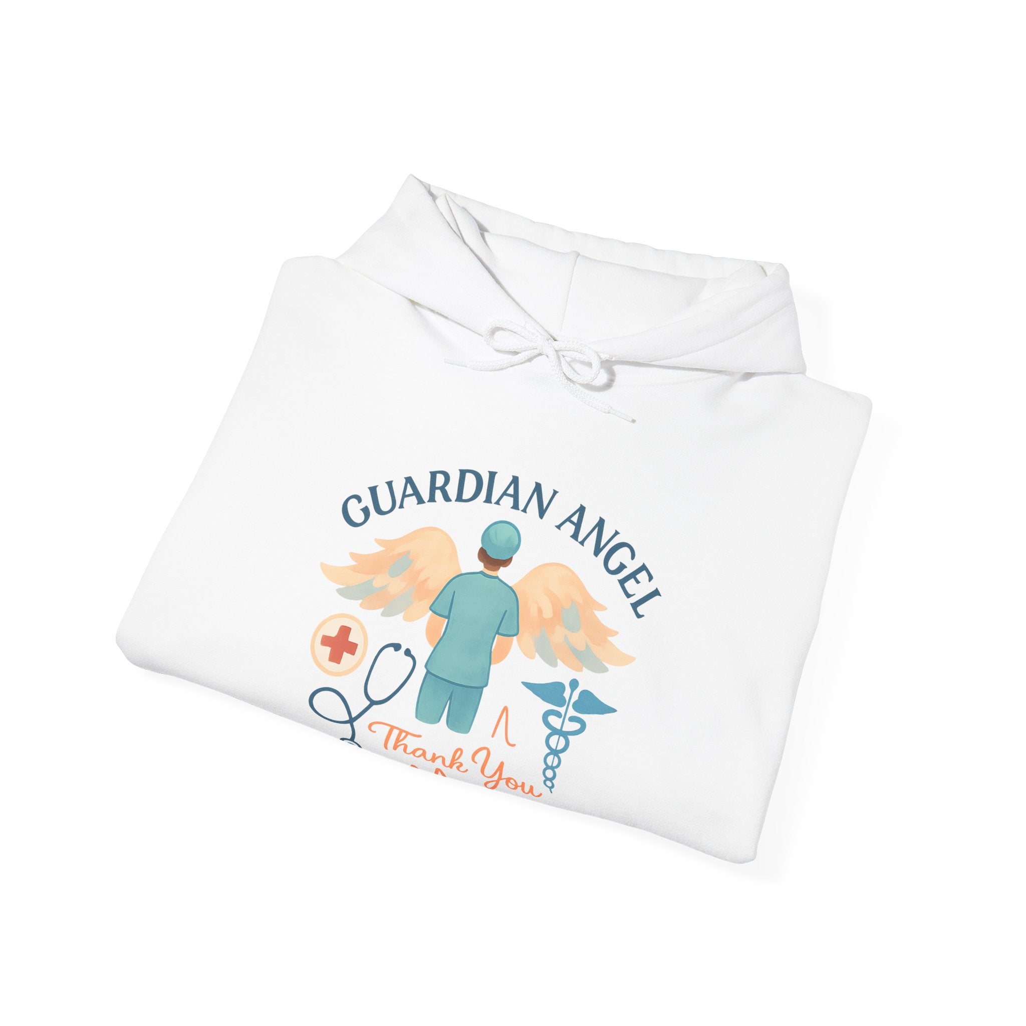 Guardian Angel in Scrubs Nurse Hoodie Gift, Nurse Appreciation Thank You, Nursing Retirement Gift, Soft Watercolor Angel Wings