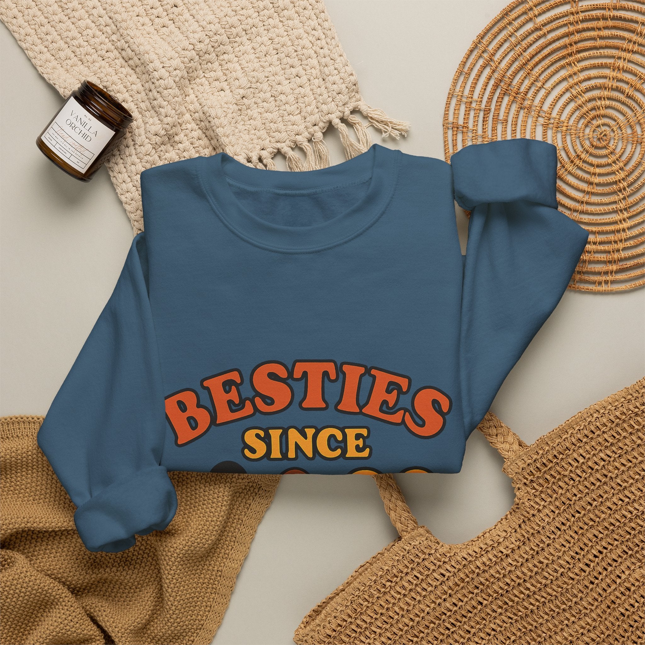 Besties Since Retro Years Sweatshirt 90s Nostalgia Best Friend Gift Friendship Anniversary Vintage Aesthetic Crewneck