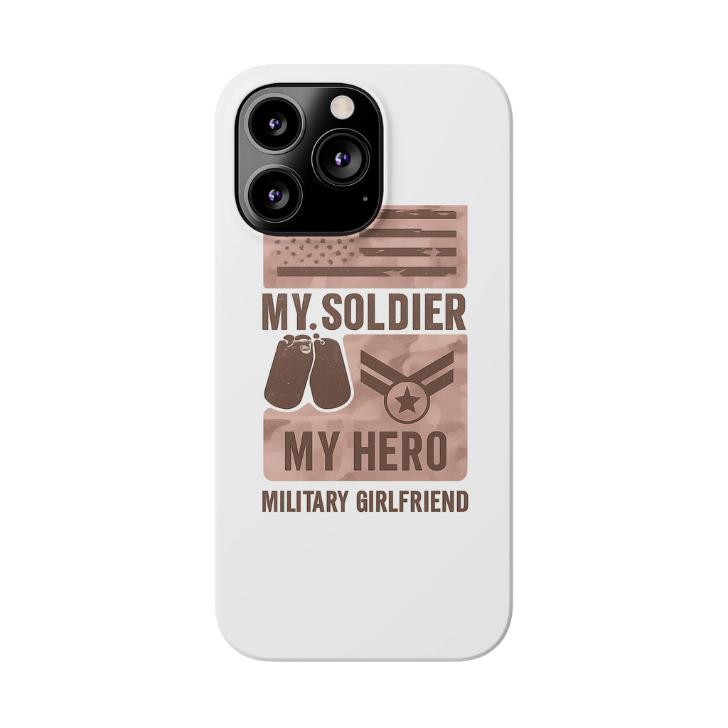 Military Girlfriend Phone Case Rose Gold Camouflage My Soldier My Hero Gift for Army Navy Air Force Girlfriend