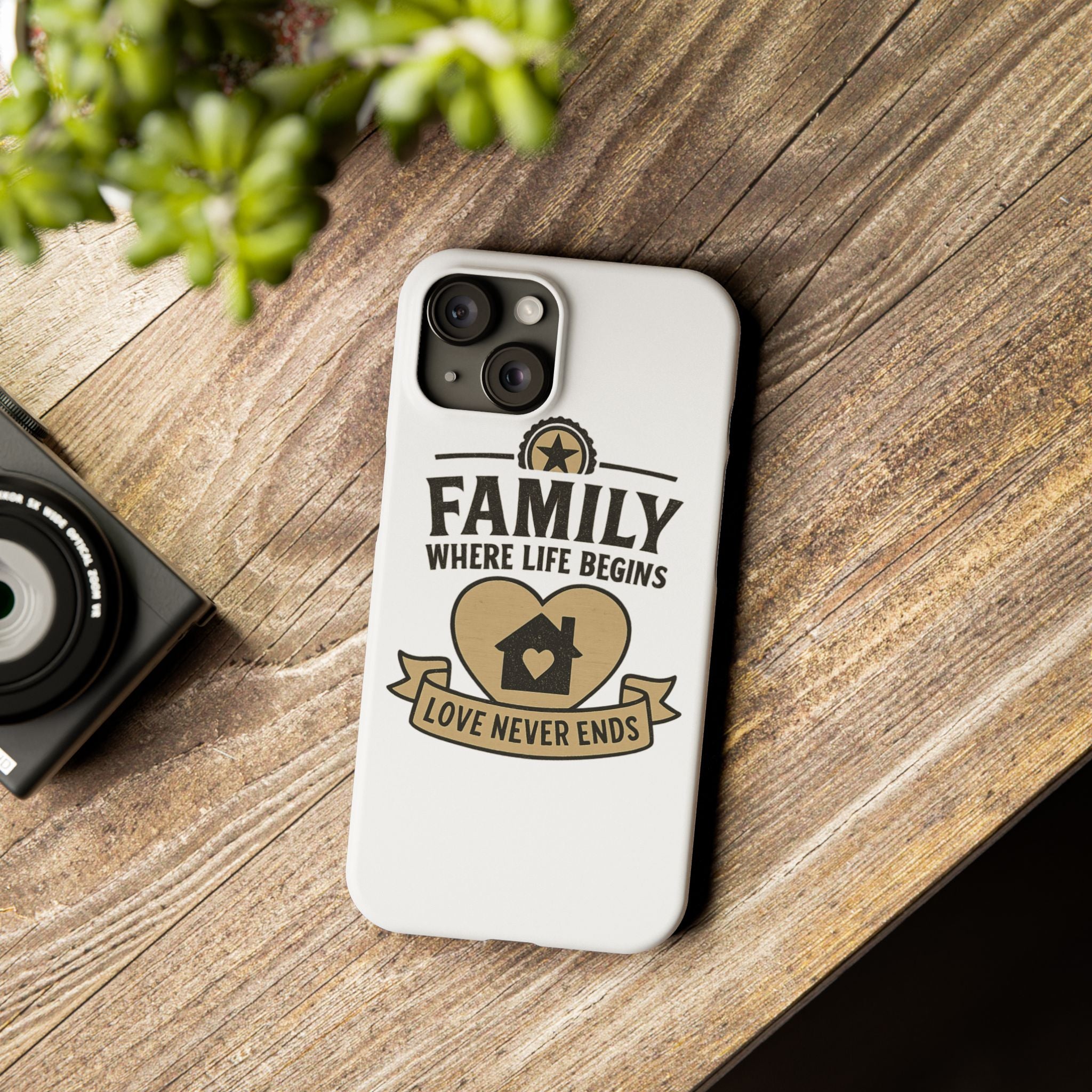 Family Where Life Begins Love Never Ends Phone Case, Rustic Farmhouse Gift for Mom Grandma, Mother's Day Gift, Heart Home Decor