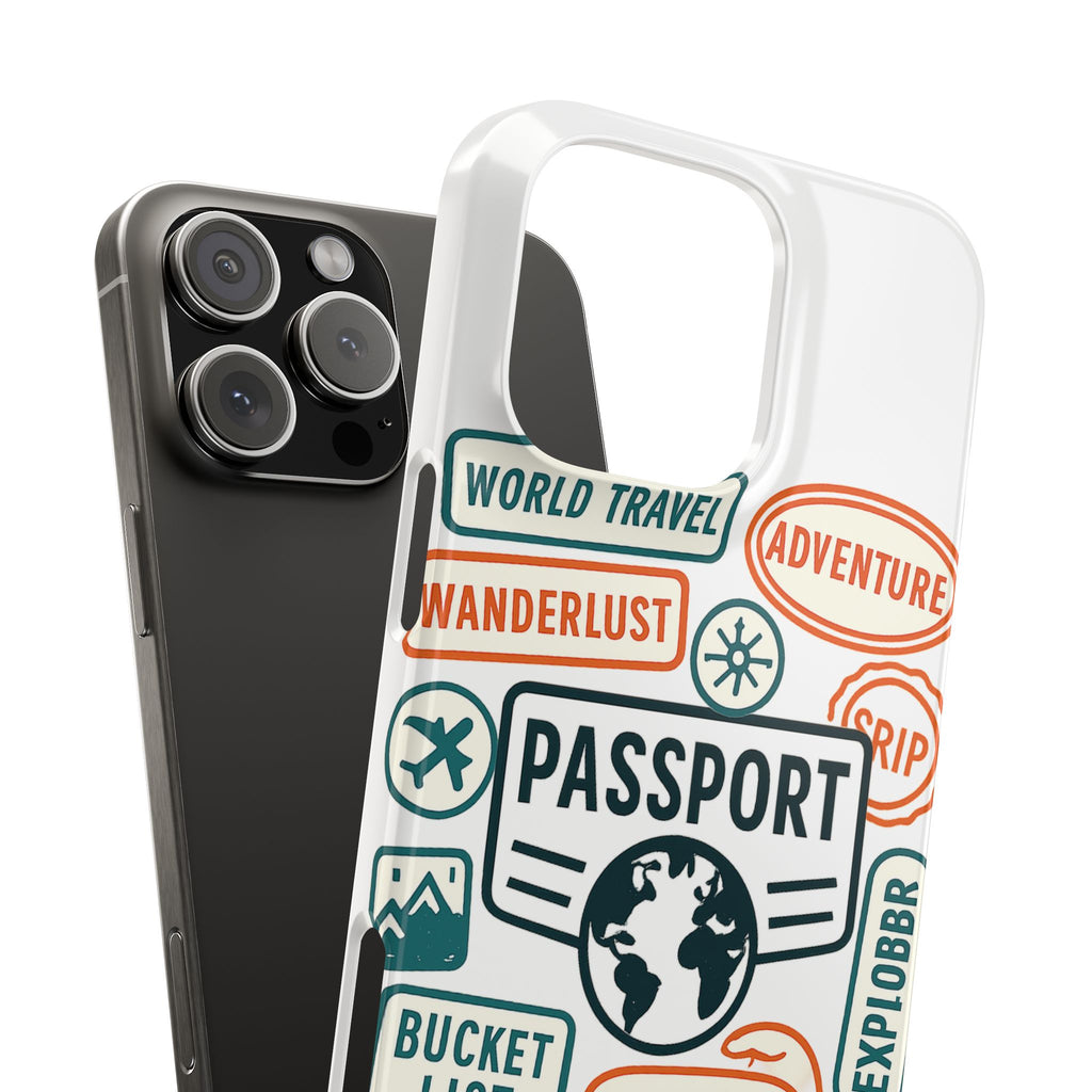 Passport Stamp Phone Case World Travel Gift Wanderlust Adventure Traveler Bucket List Globetrotter Trip Souvenir Explorer Map