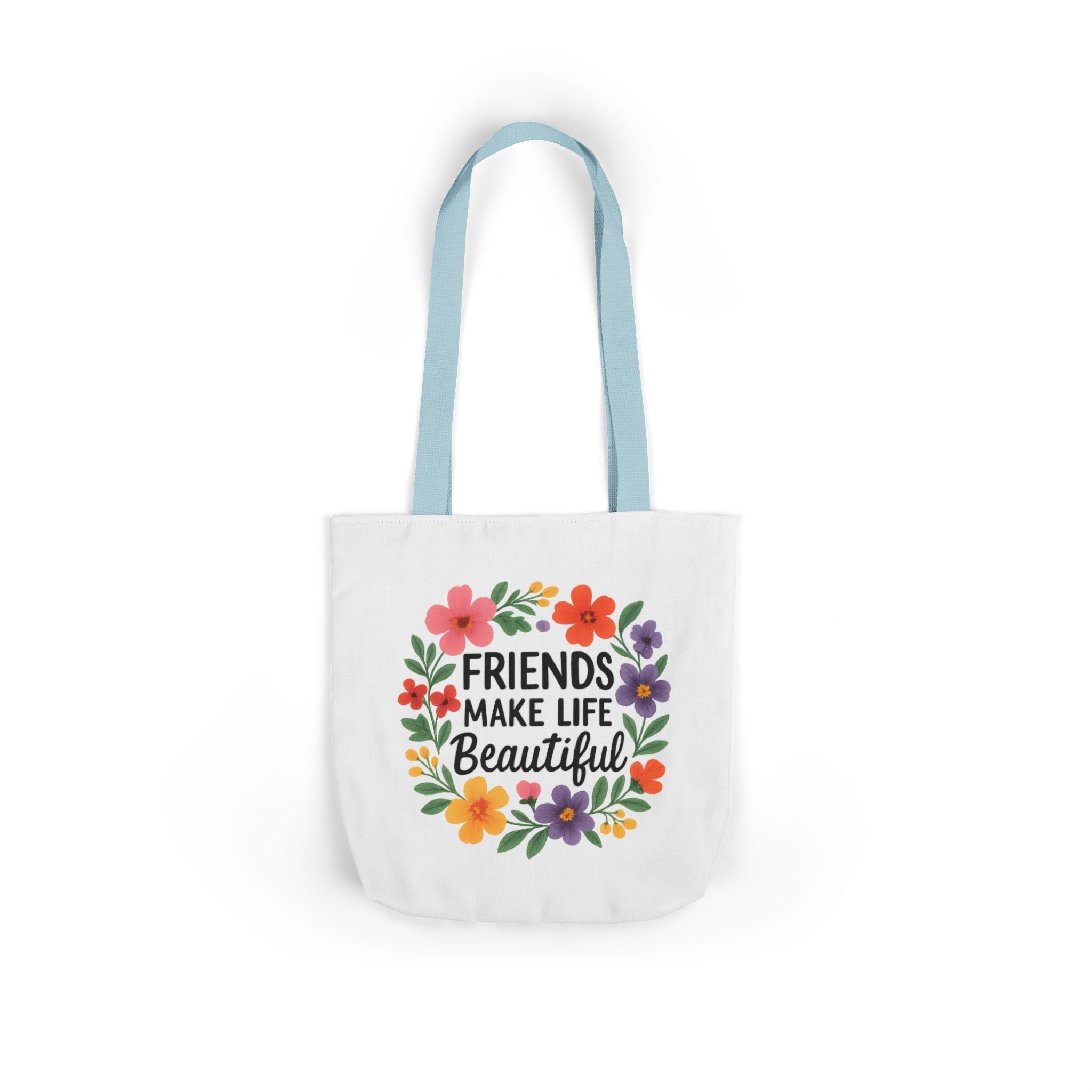 Friends Make Life Beautiful Tote Bag Gift for Best Friend Appreciation Watercolor Floral Thank You Friendship Quote Canvas Bag