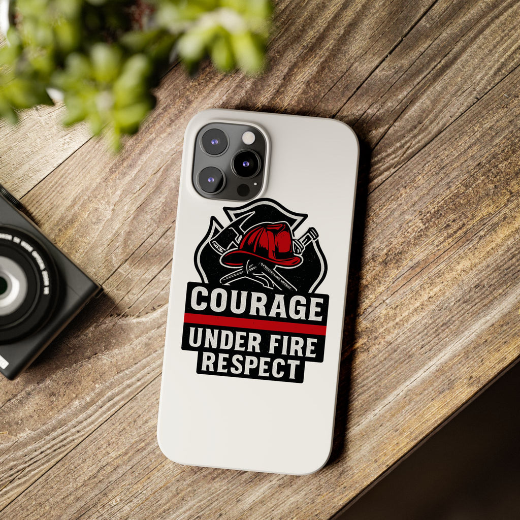Firefighter Phone Case Courage Under Fire Respect First Responder Gift Thin Red Line Maltese Cross Fire Helmet Hero Support