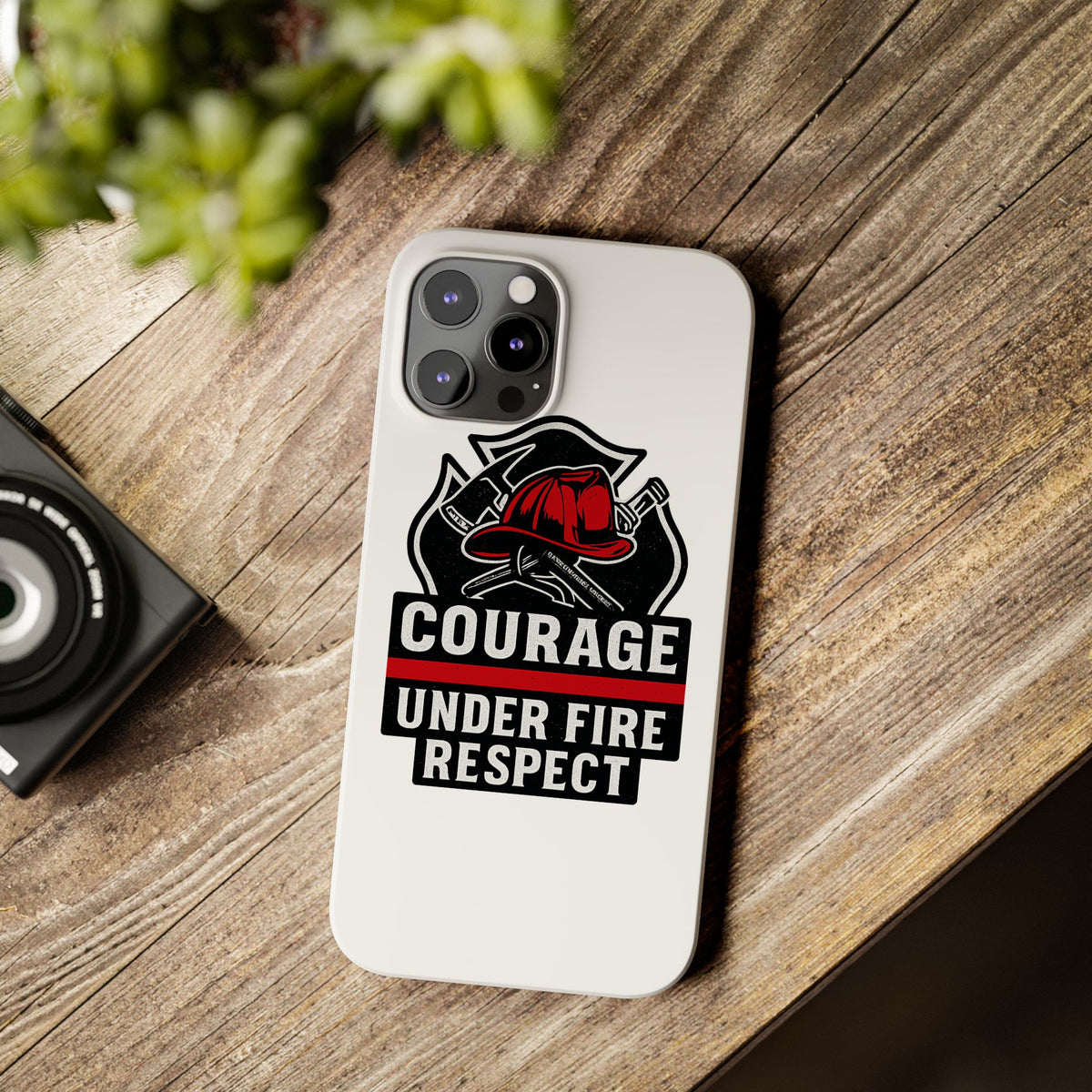 Firefighter Phone Case Courage Under Fire Respect First Responder Gift Thin Red Line Maltese Cross Fire Helmet Hero Support